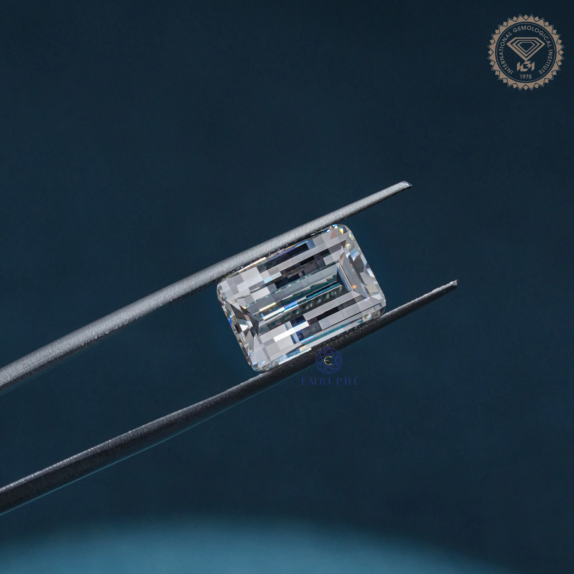 6 Ct Emerald Pixel Cut Loose Diamond, Emerald Cut Lab Grown Diamond — view 2