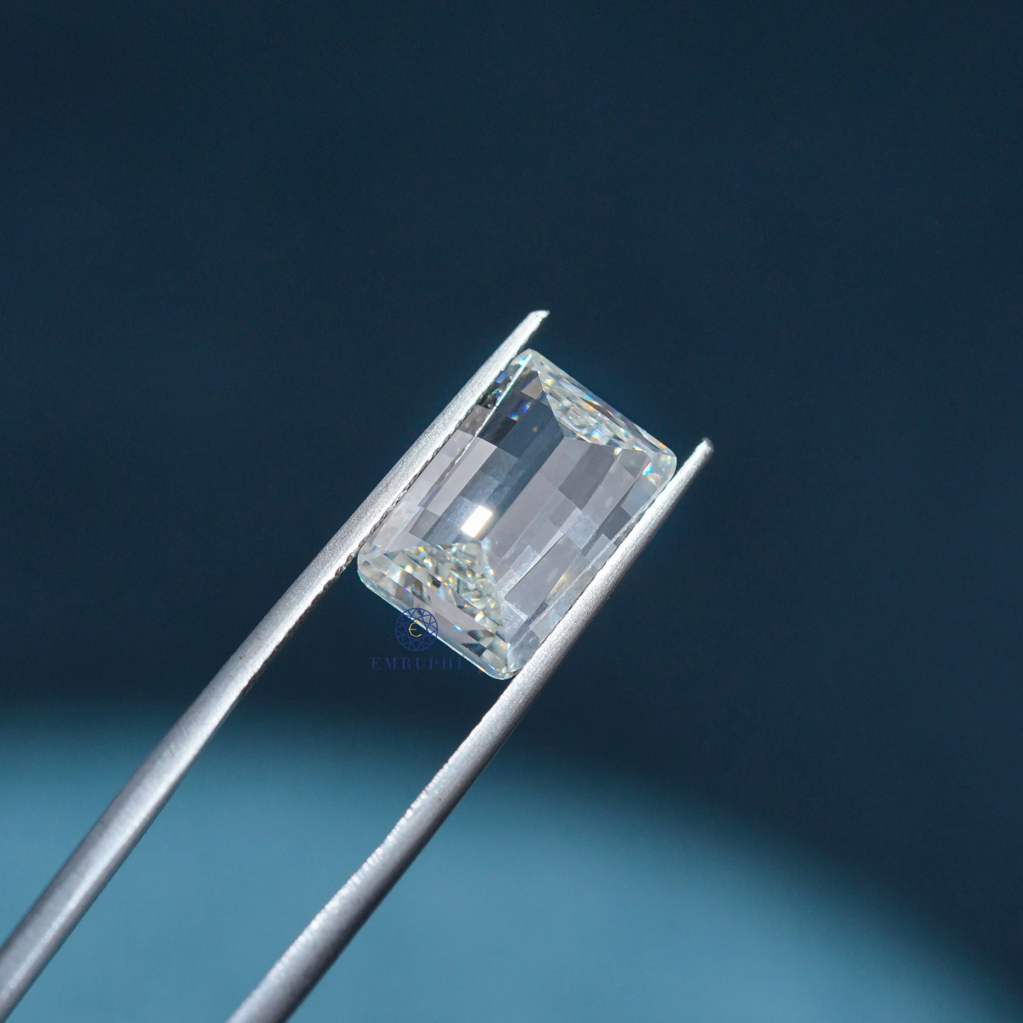 6 Ct Emerald Pixel Cut Loose Diamond, Emerald Cut Lab Grown Diamond — view 10