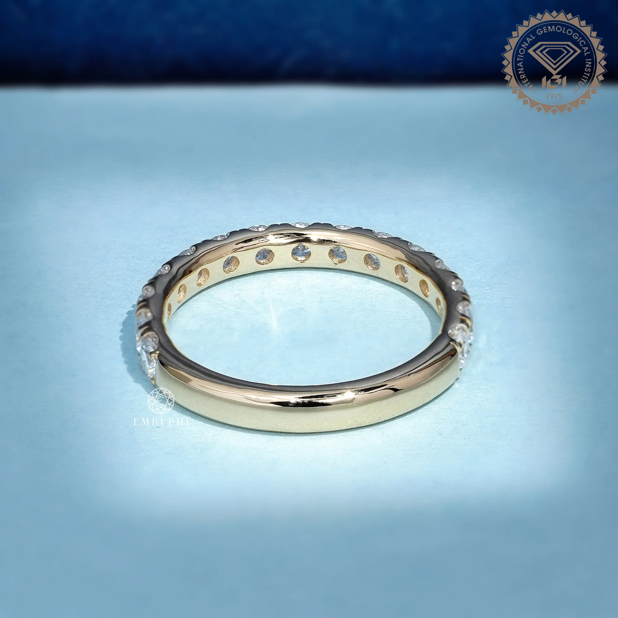 Round Lab Grown Diamond Eternity Band, Prong Wedding Ring, Anniversary Band — view 4