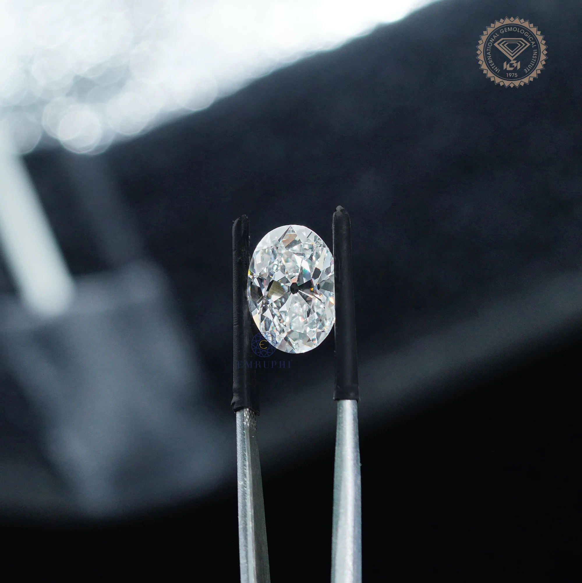 5 CT Old Mine Oval Cut Lab Grown Diamond, IGI Certified Certified, Custom Diamond For Ring — view 8
