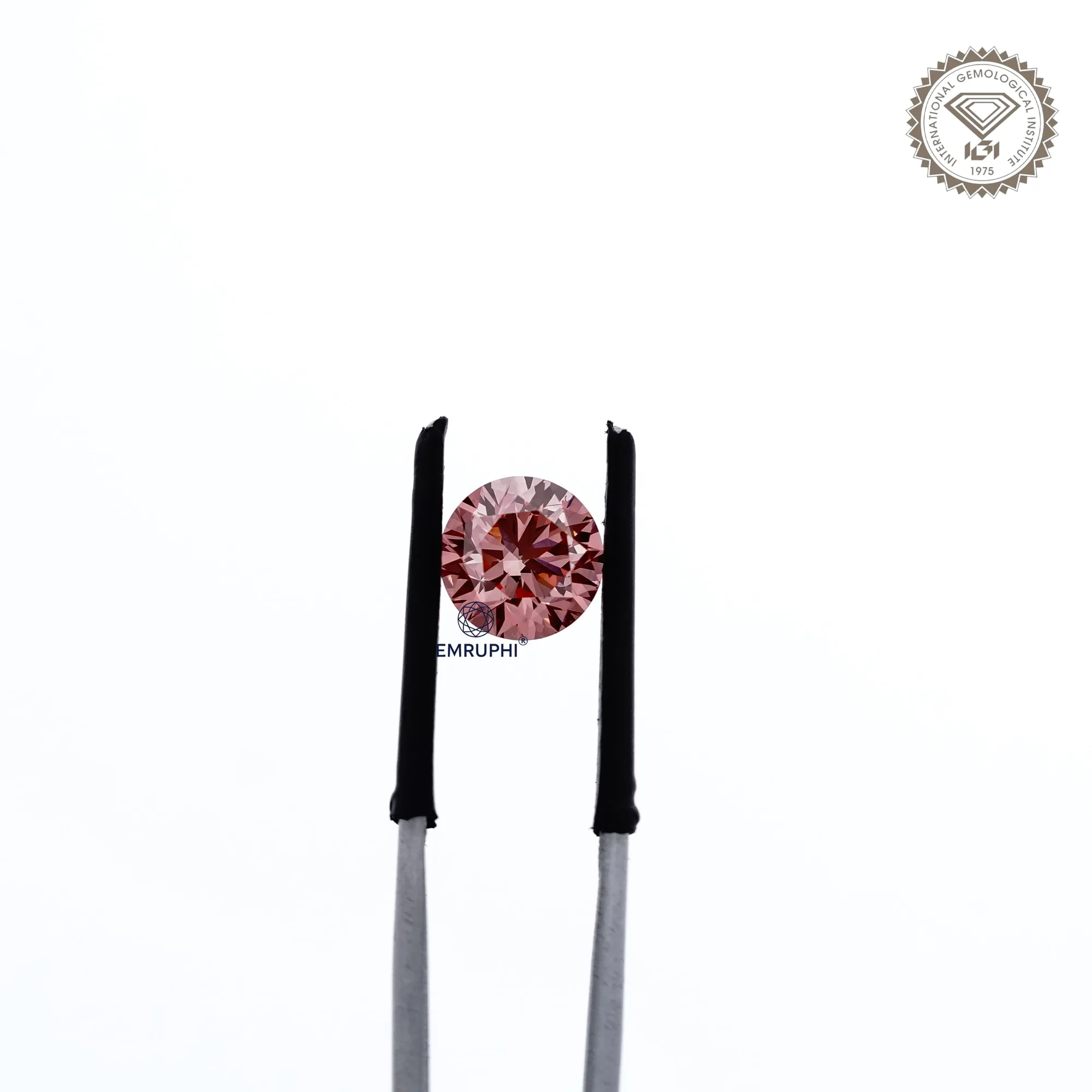 2 CT Vivid Pink Round Lab Grown Diamond, Loose CVD Diamond — view 4
