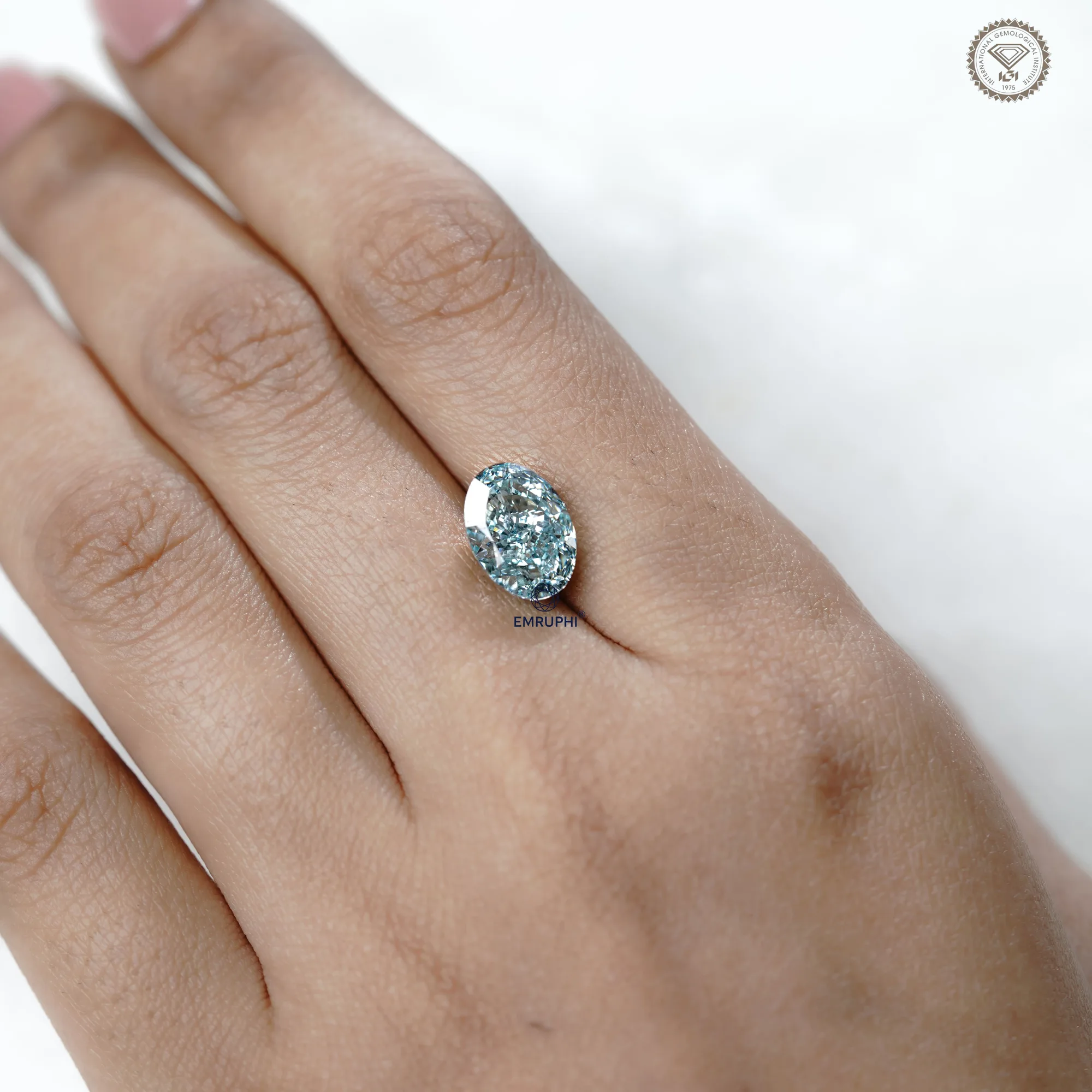 4.22 CT Oval Cut Antique Color Lab Grown Diamond — view 2