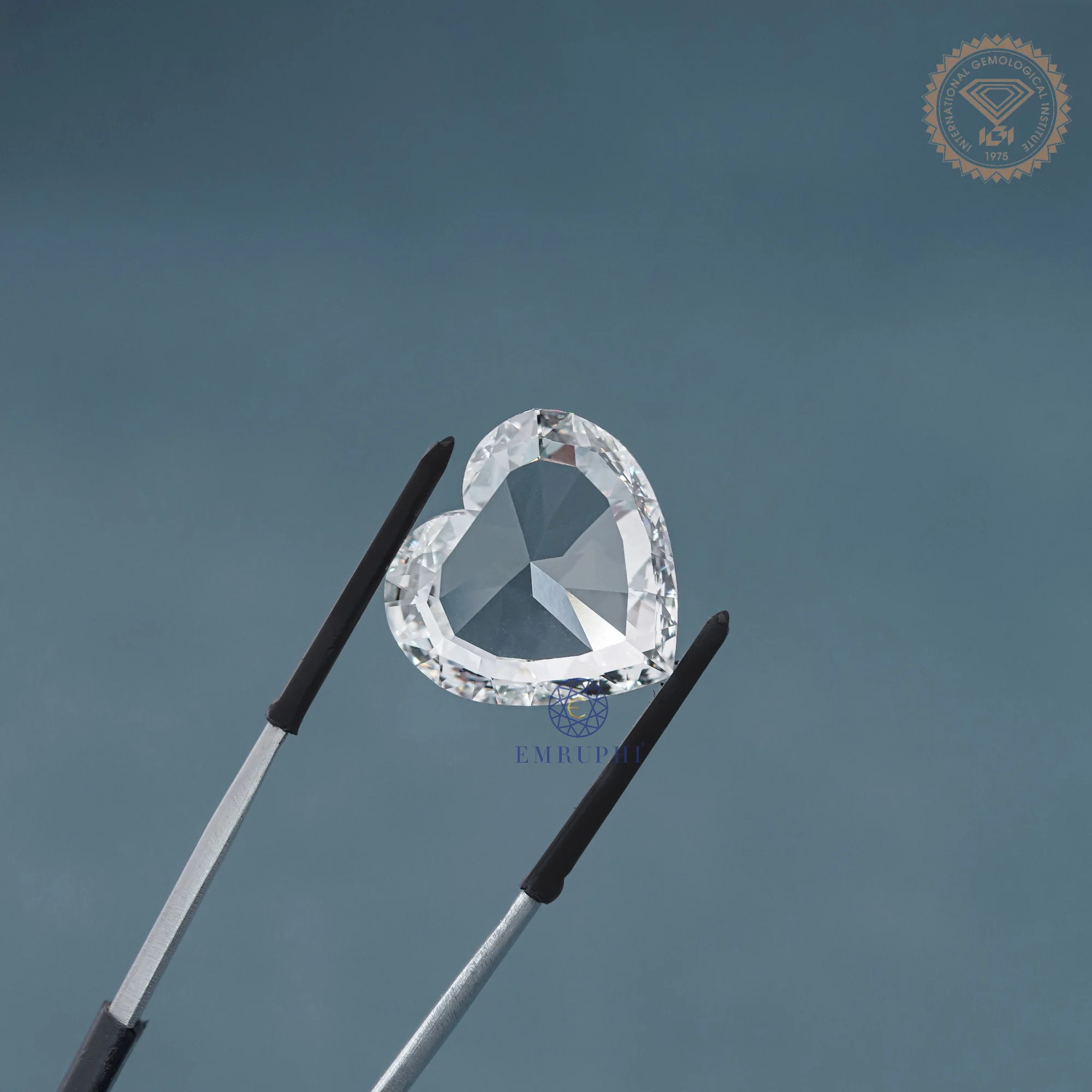 18 CT Heart Shape Rose Cut Loose Diamond, Rose Cut Lab Diamond For Jewelery — view 4