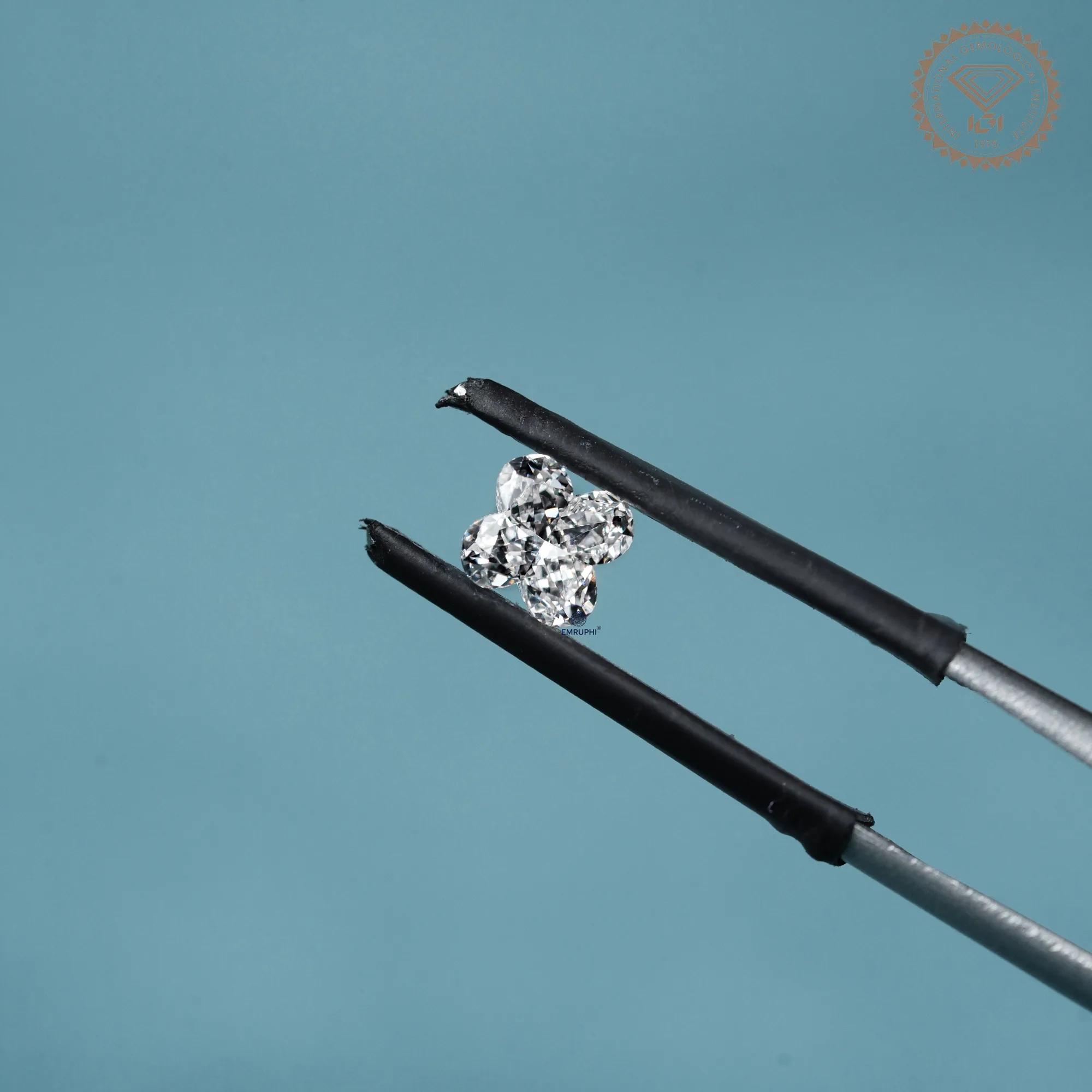 0.76 CT Lily Floral Lab Grown Diamond, Floral Diamond, Unique Cut Diamond — view 3