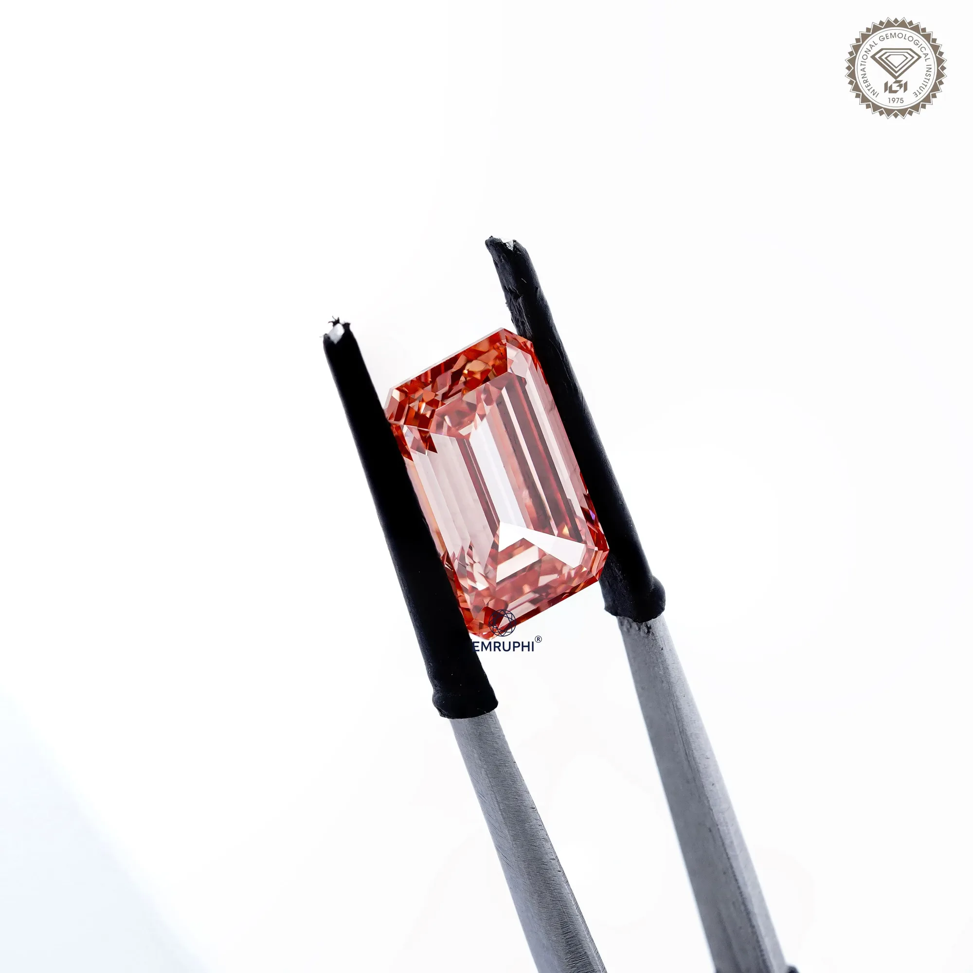 7.25 CT Emerald Cut Vivid Pink Lab Grown Diamond, Loose Fancy Diamond — view 8