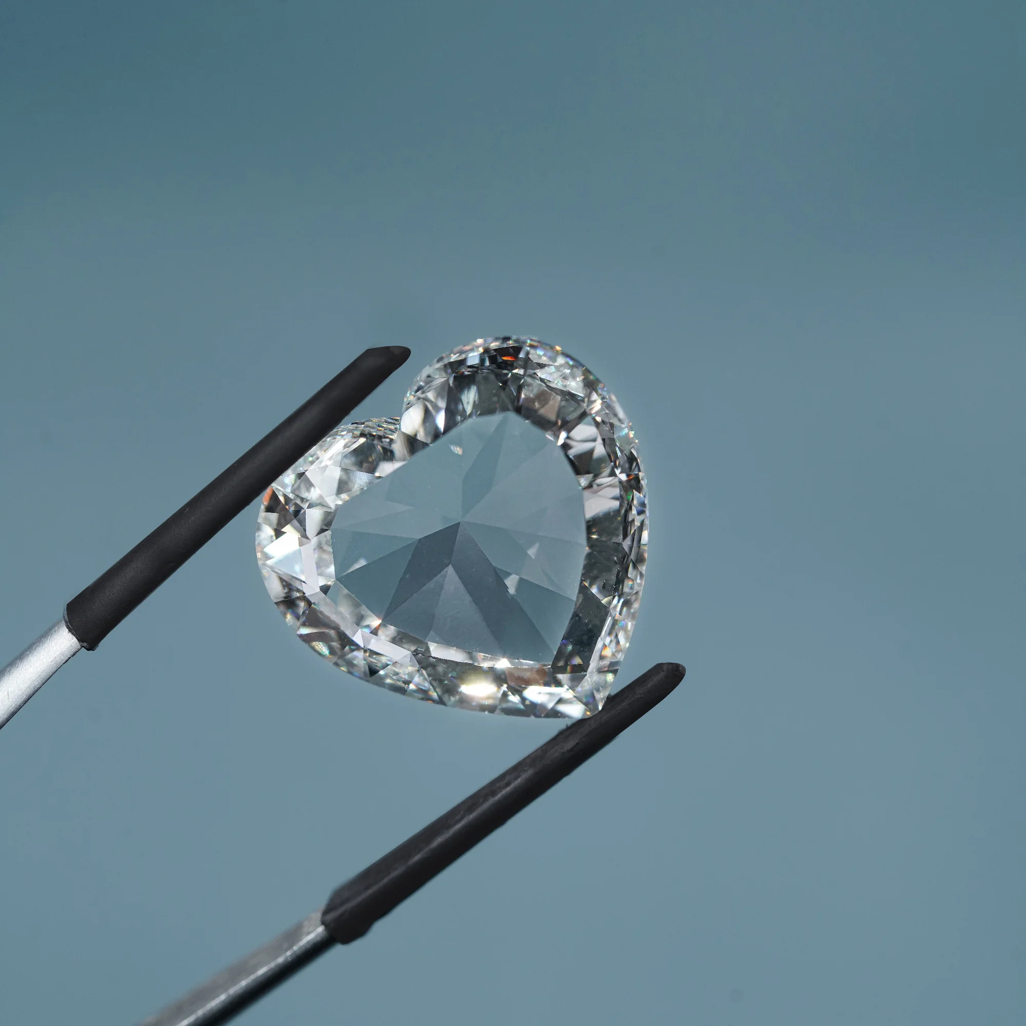18 CT Heart Shape Rose Cut Loose Diamond, Rose Cut Lab Diamond For Jewelery — view 9