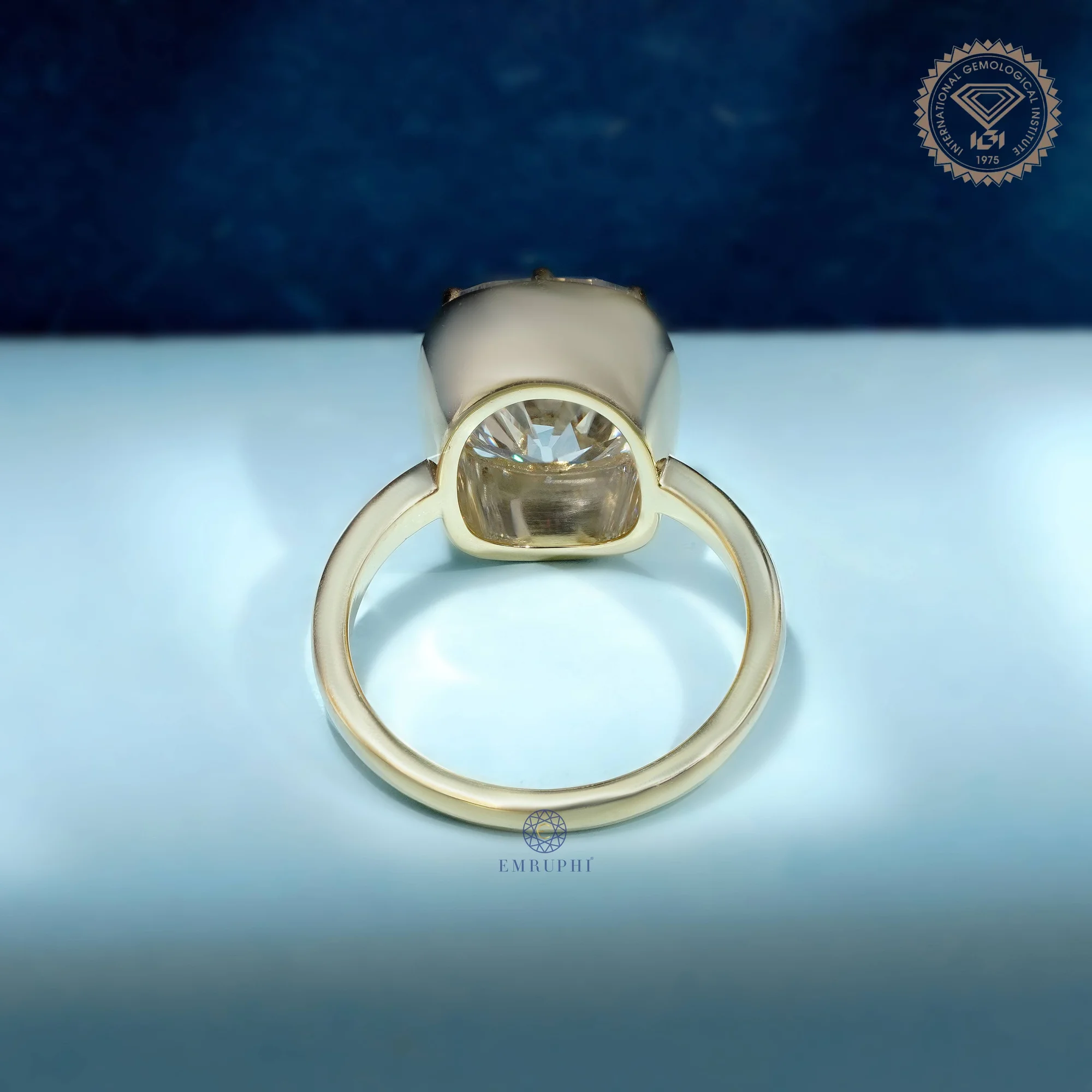 Old Mine Long Cushion Diamond Engagement Ring, Lab Grown Diamond Wedding Ring for Her, — view 5