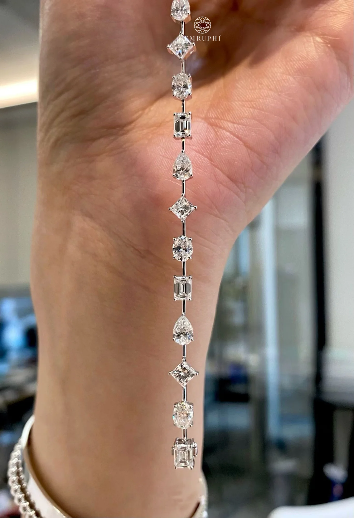 Multi Stone Diamond Bracelet, 14K Solid Gold Tennis Bracelet, Lab Diamond Bracelet, Certified Diamond Bracelet — view 3