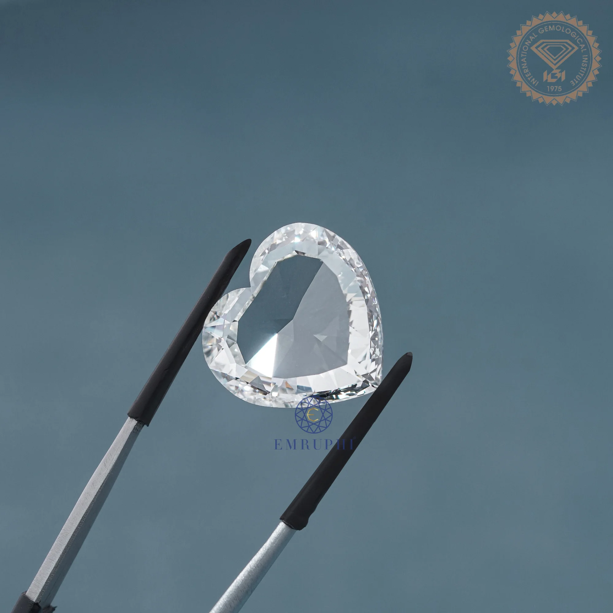 18 CT Heart Shape Rose Cut Loose Diamond, Rose Cut Lab Diamond For Jewelery — view 5