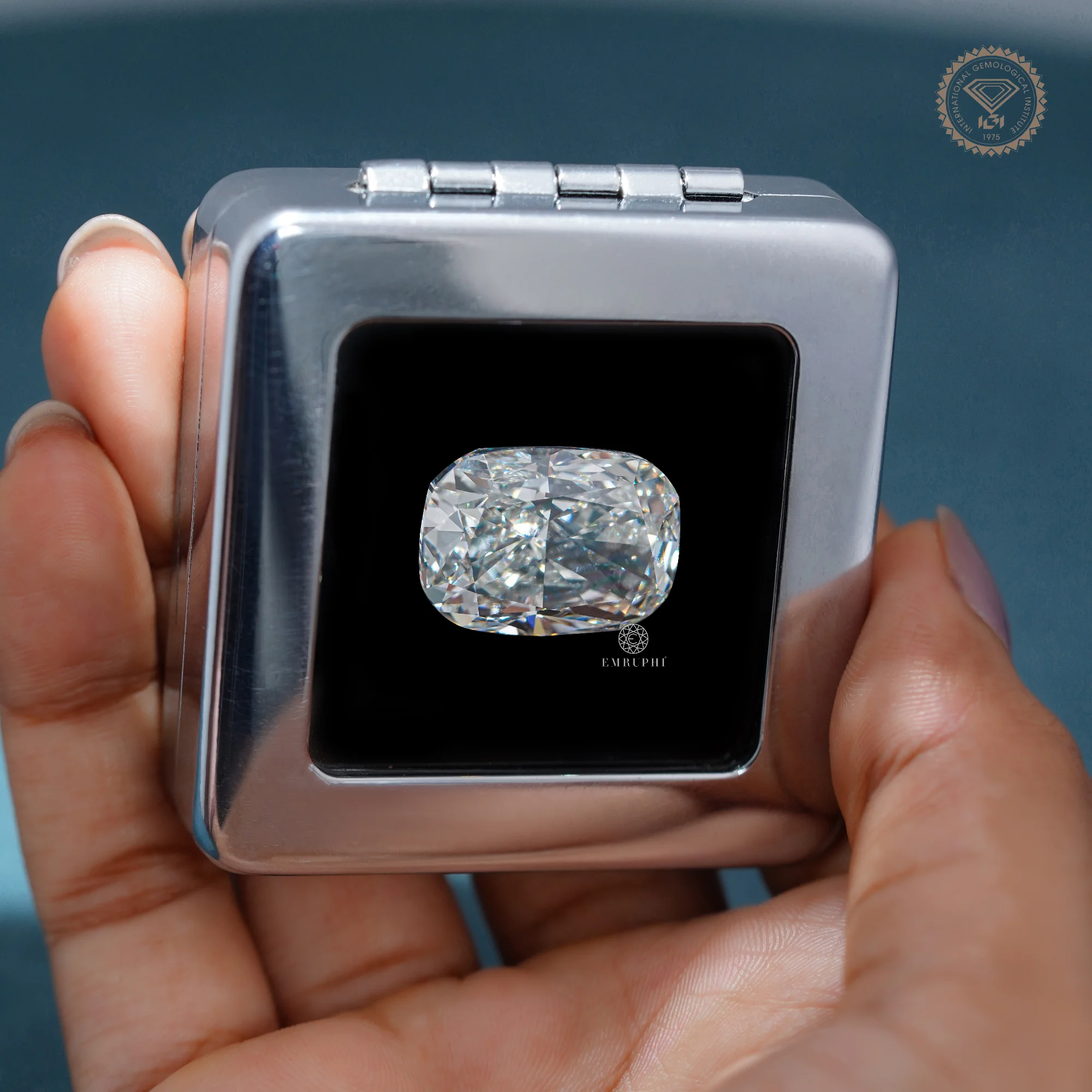 33 CT Long Cushion Loose Lab Grown Diamond, Elongated Cushion Cut Lab Diamond, — view 3