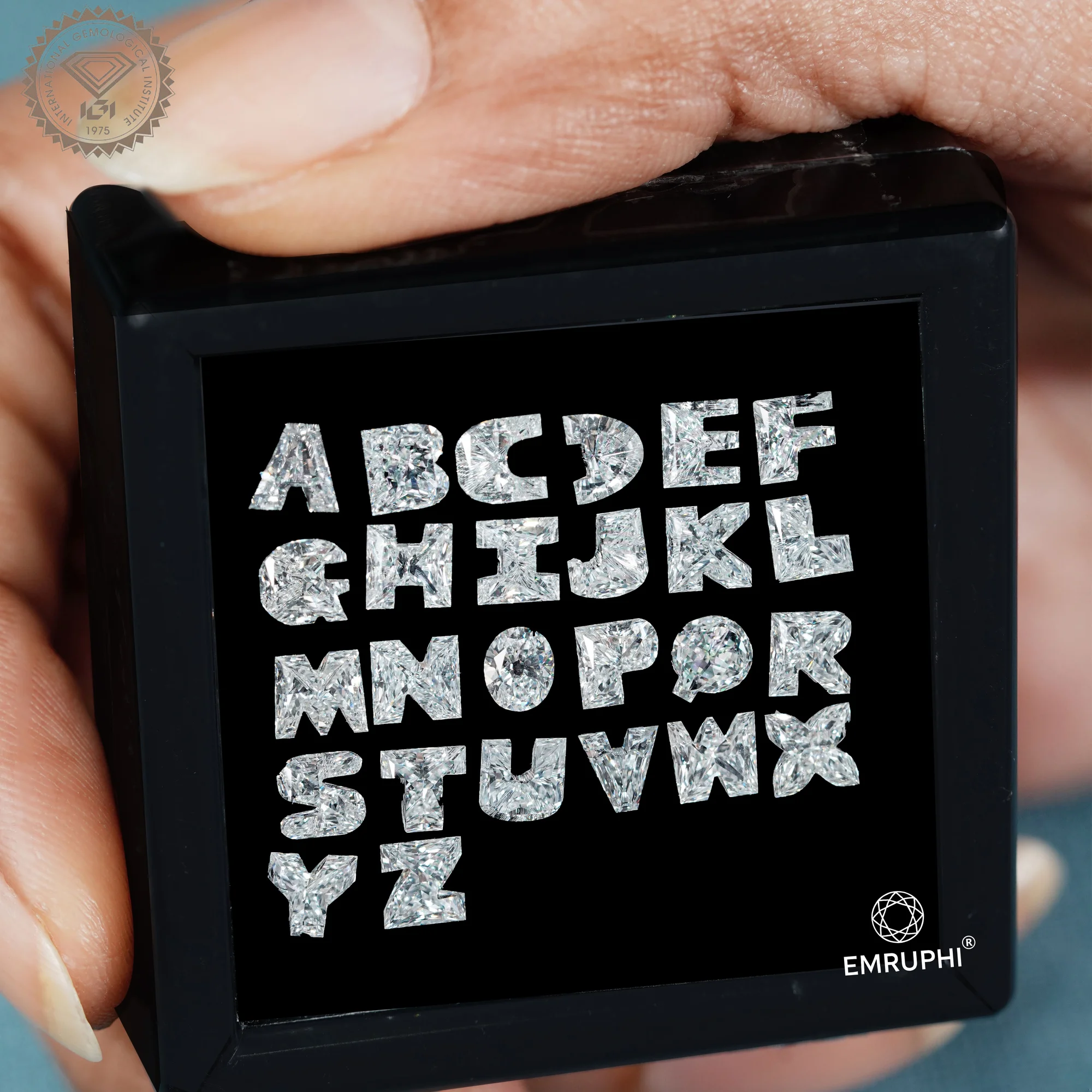 Alphabet Cut Diamond, Lab-Grown CVD Loose Letter Gemstone, Pendant Jewelry — view 3