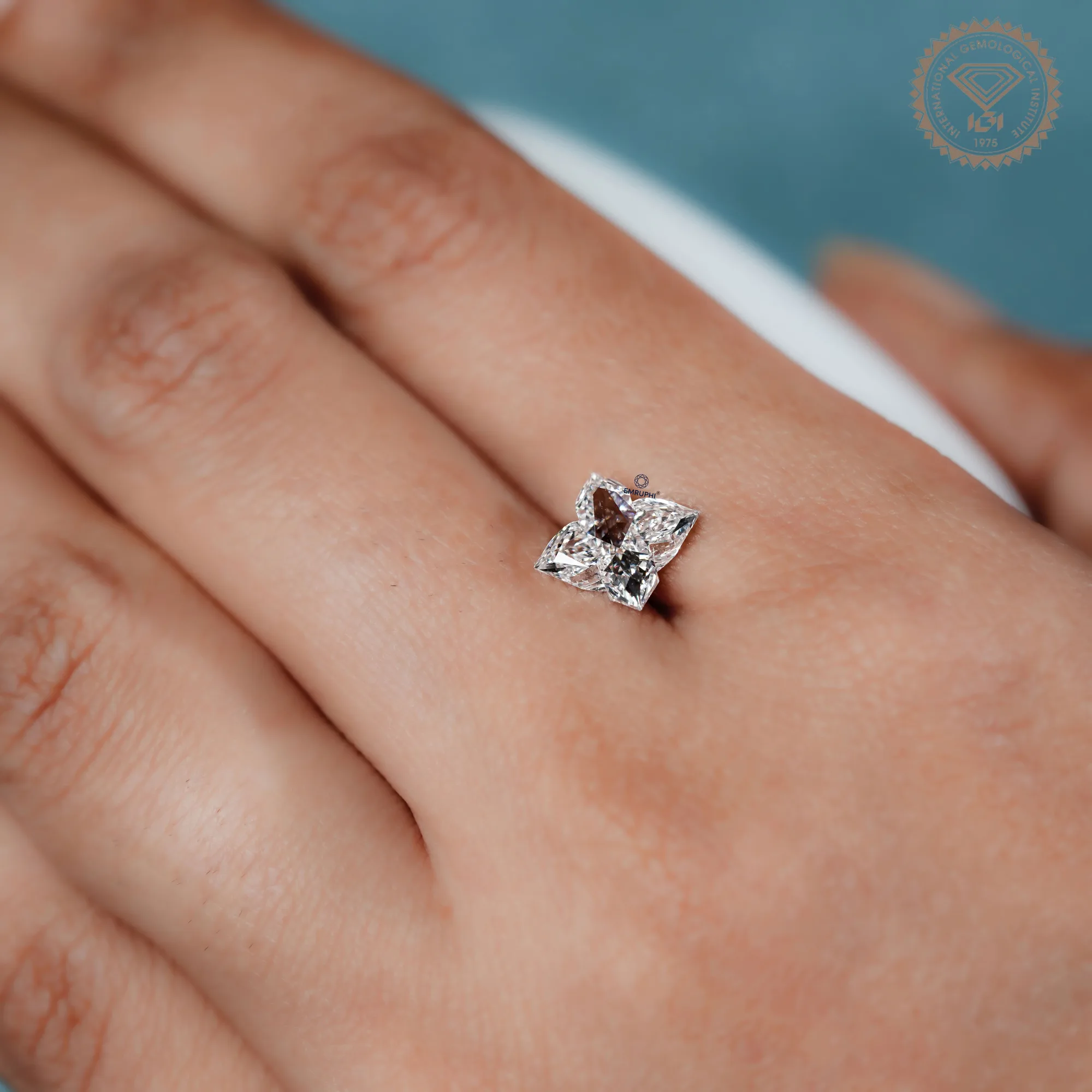 Flower Cut Lab Grown Diamond, Antique Cut Diamond for Jewelry Making — view 2