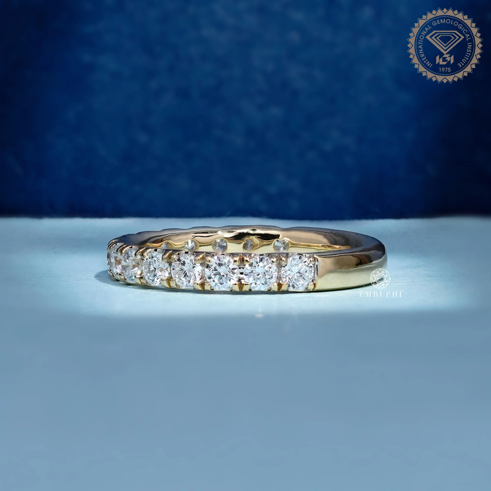 Round Lab Grown Diamond Eternity Band, Prong Wedding Ring, Anniversary Band — view 2