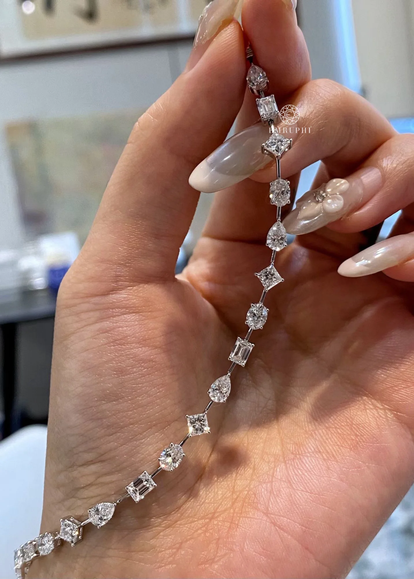 Multi Stone Diamond Bracelet, 14K Solid Gold Tennis Bracelet, Lab Diamond Bracelet, Certified Diamond Bracelet — view 5