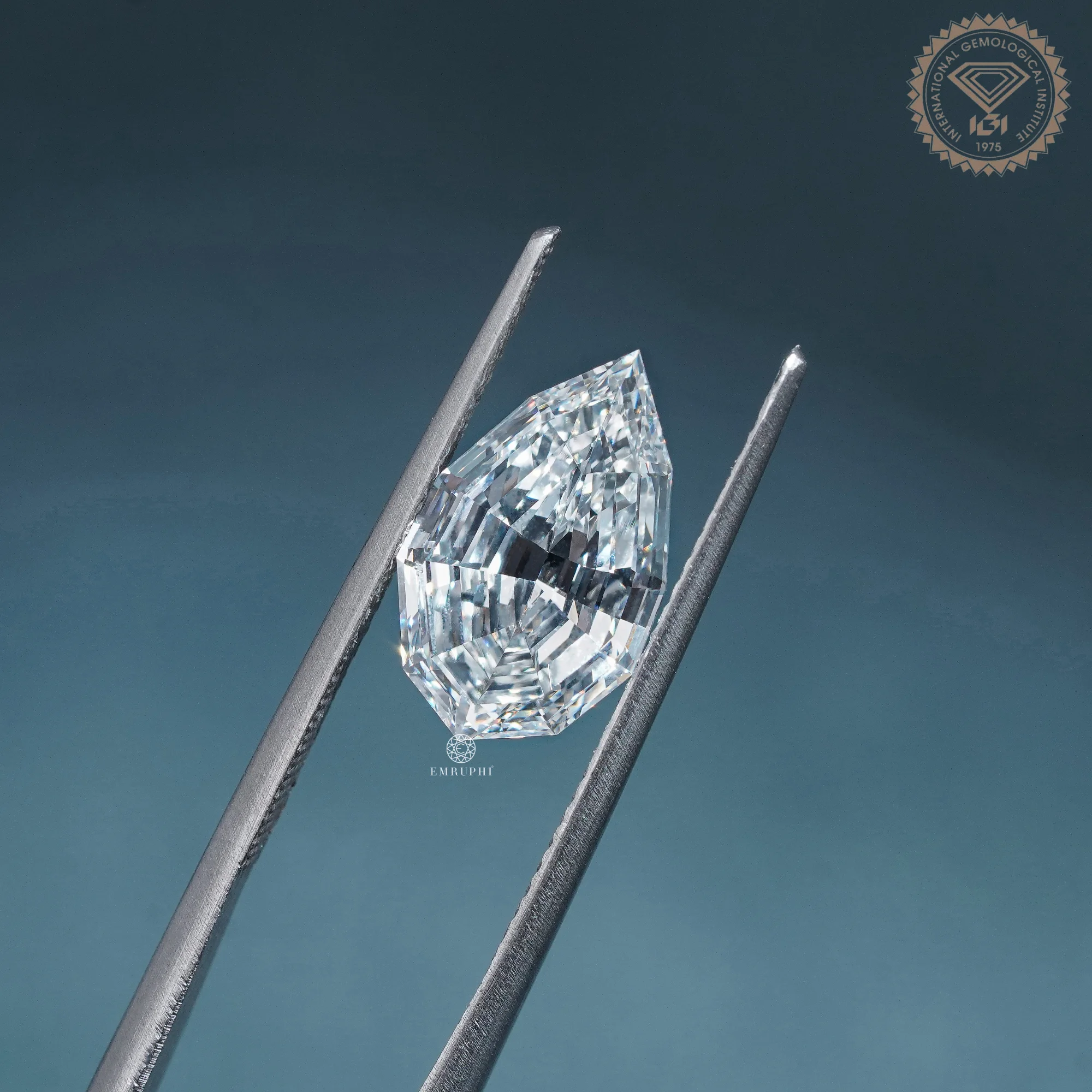 3.28 CT Pear Step Cut Lab Grown Diamond, Pear Shape Loose Diamond, Step Cut Lab Diamond — view 2