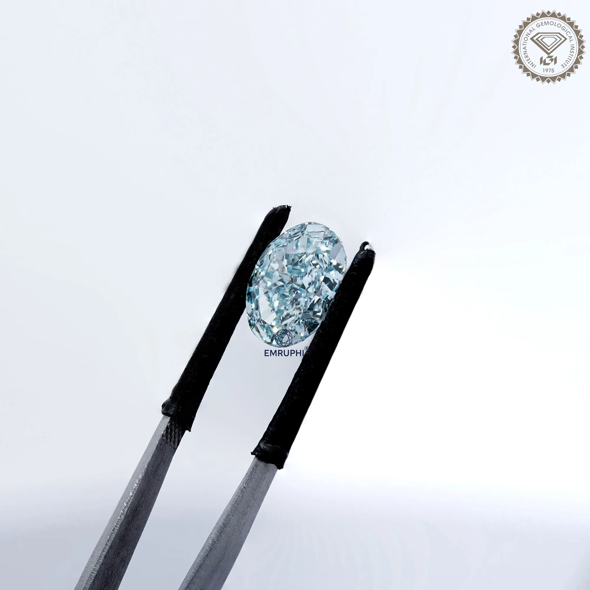 4.22 CT Oval Cut Antique Color Lab Grown Diamond — view 4