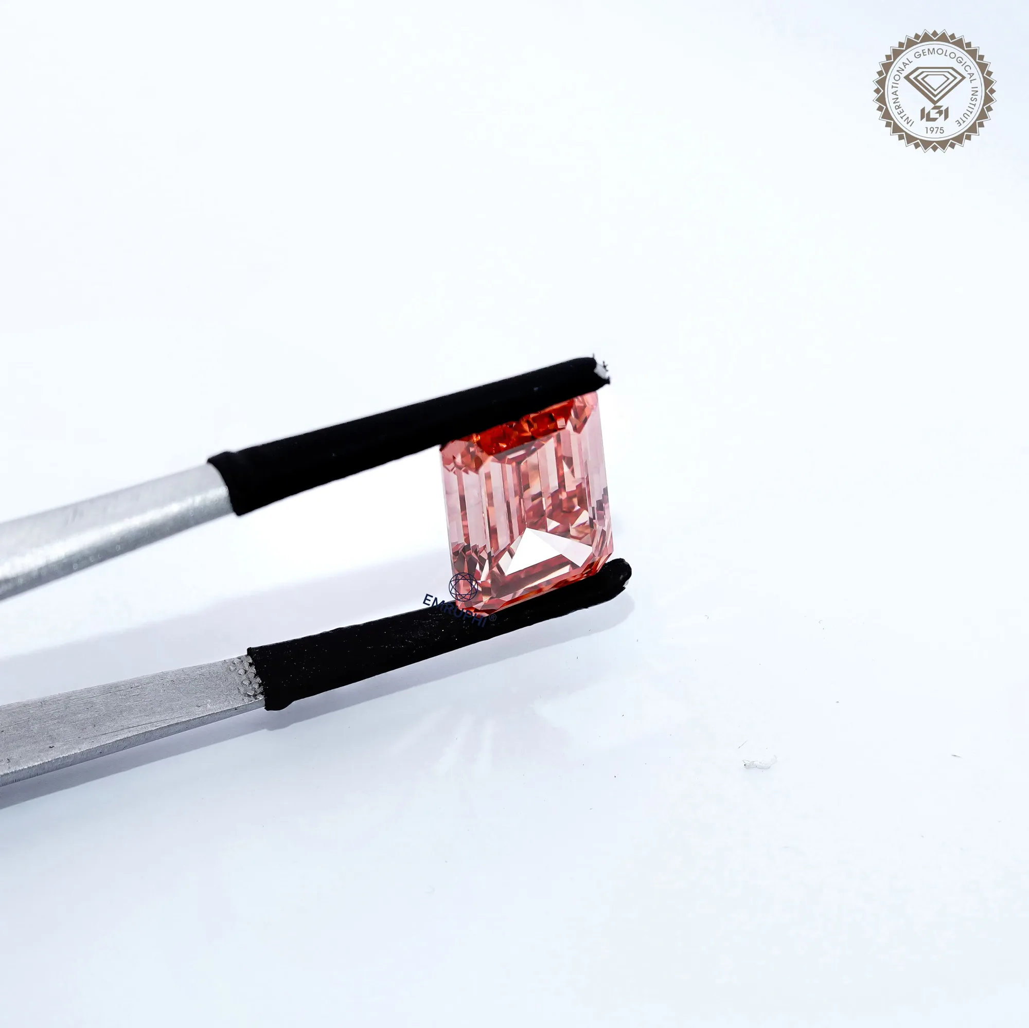 7.25 CT Emerald Cut Vivid Pink Lab Grown Diamond, Loose Fancy Diamond — view 6