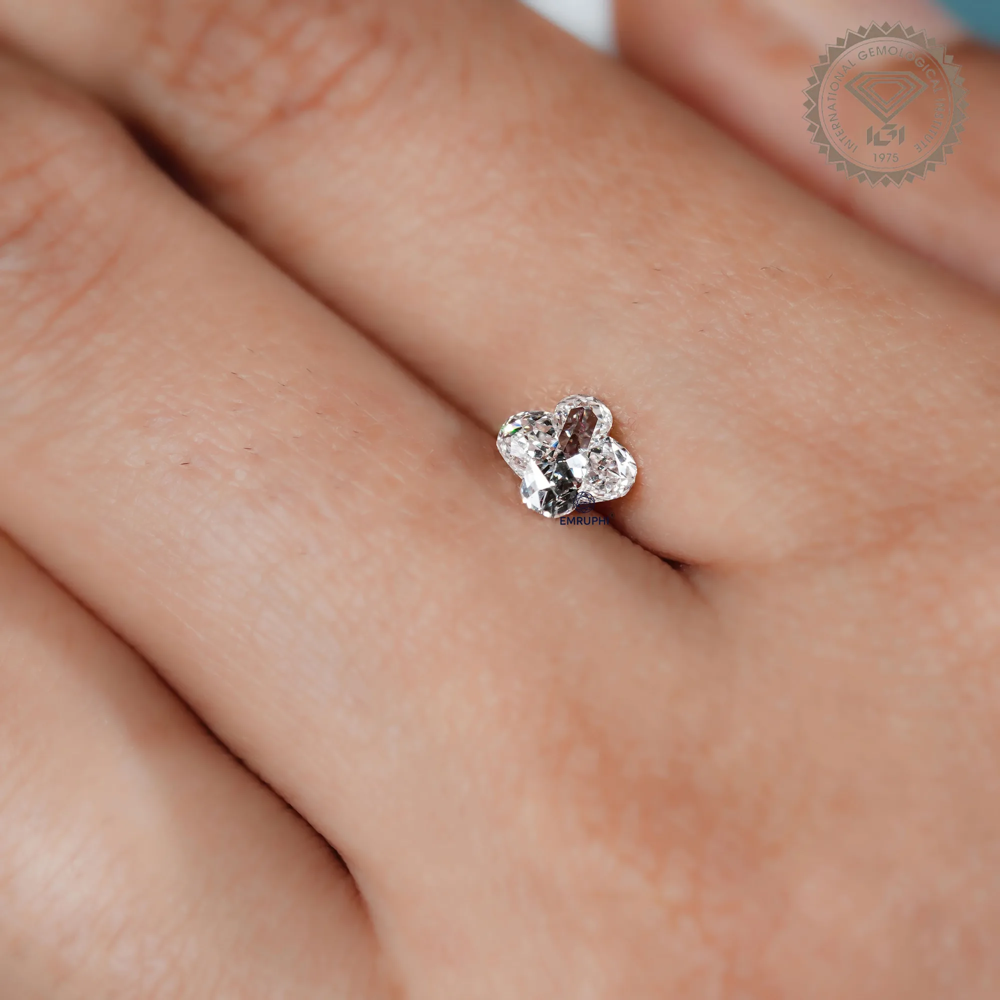 0.76 CT Lily Floral Lab Grown Diamond, Floral Diamond, Unique Cut Diamond — view 2