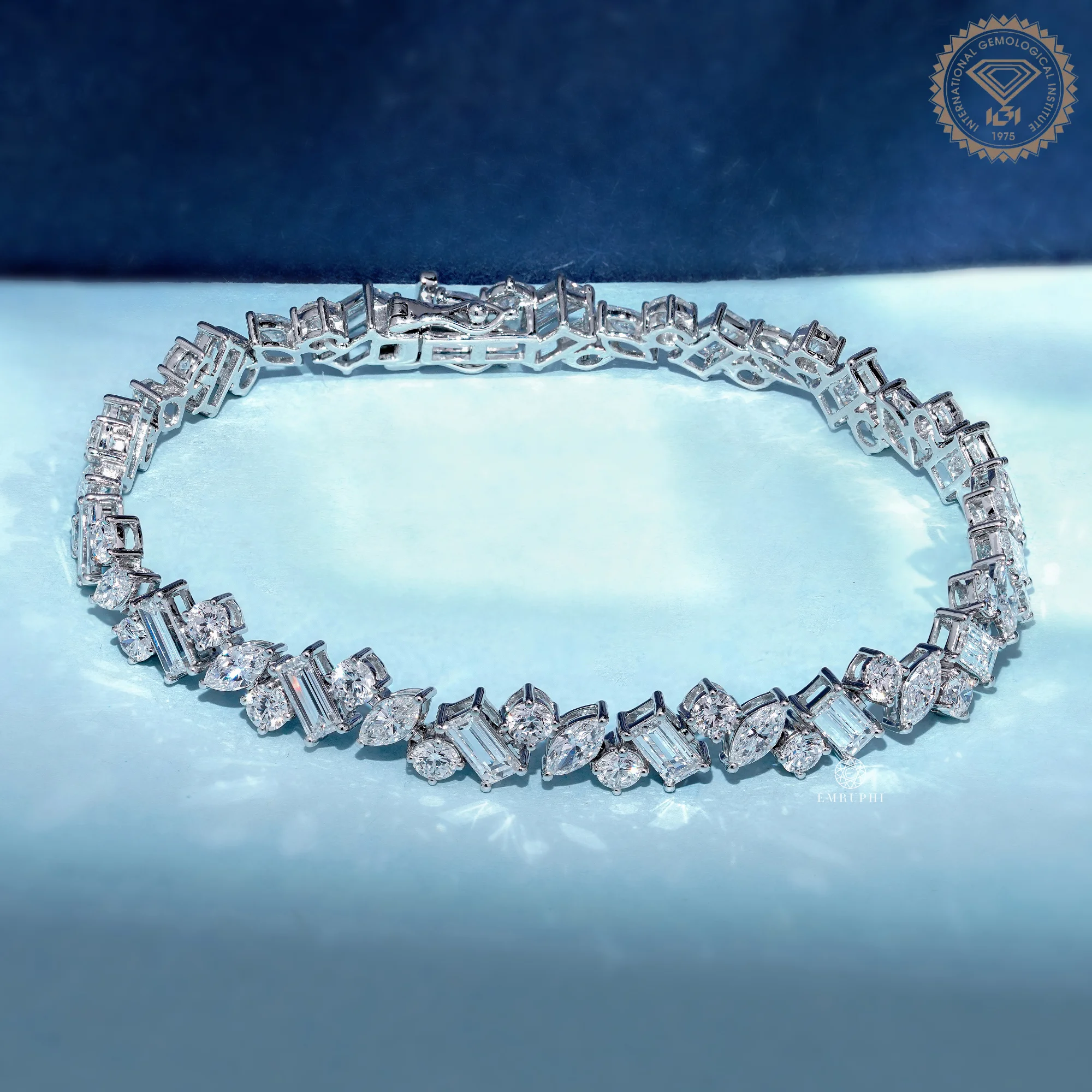 Multi Stone Tennis Bracelet For Women, Lab Diamond Bracelet in 14K Gold — view 2