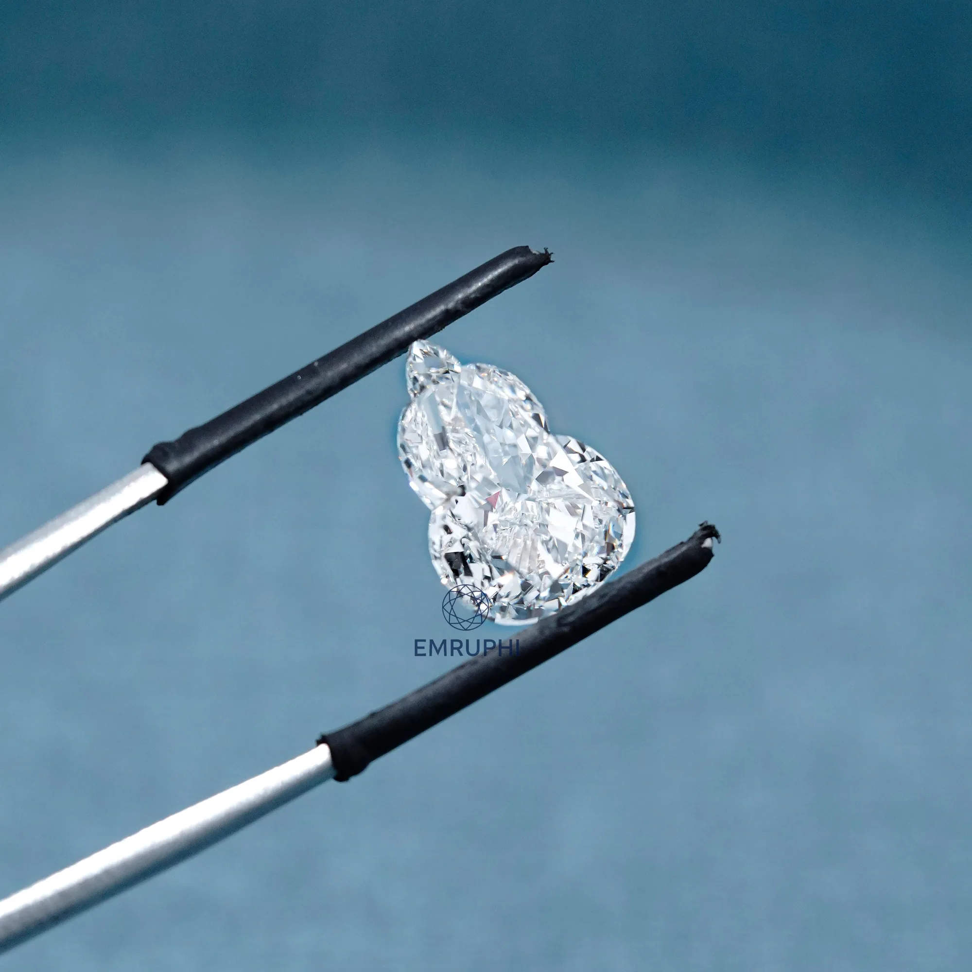 Hulu Cut Lab Grown Diamond, Antique Shape, IGI Certified Pendant Gem — view 2