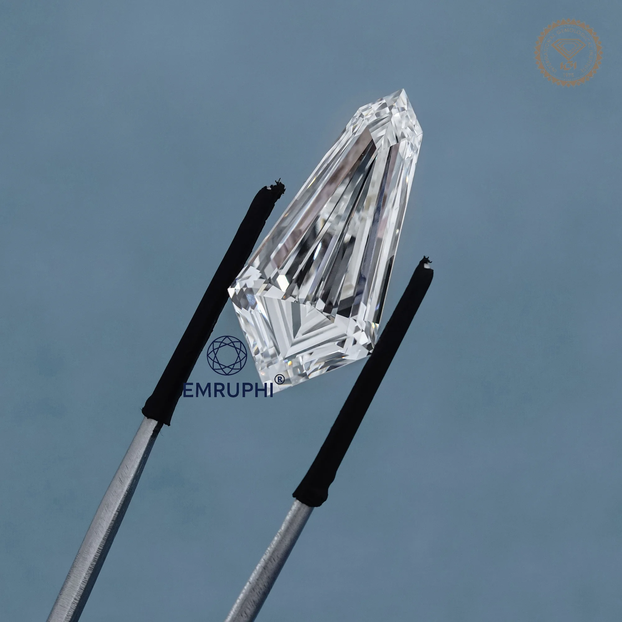 Cross Shape Lab Grown Diamond for Pendant, Geometric Religious Jewelry, IGI Certified — view 5