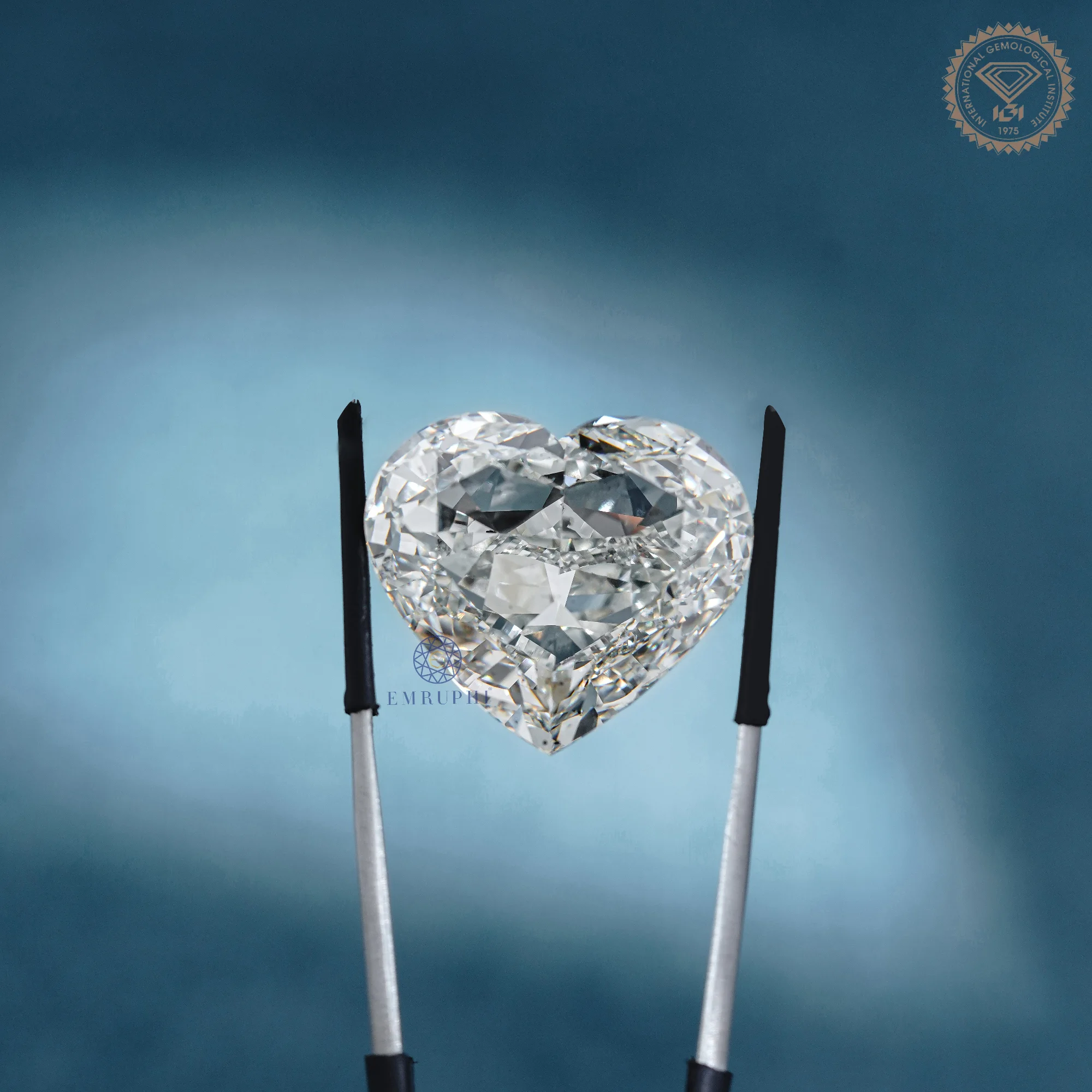 50.07 CT Heart Cut Lab Grown Diamond, Loose Heart Shape Diamond, IGI Certified Large Diamond — view 3