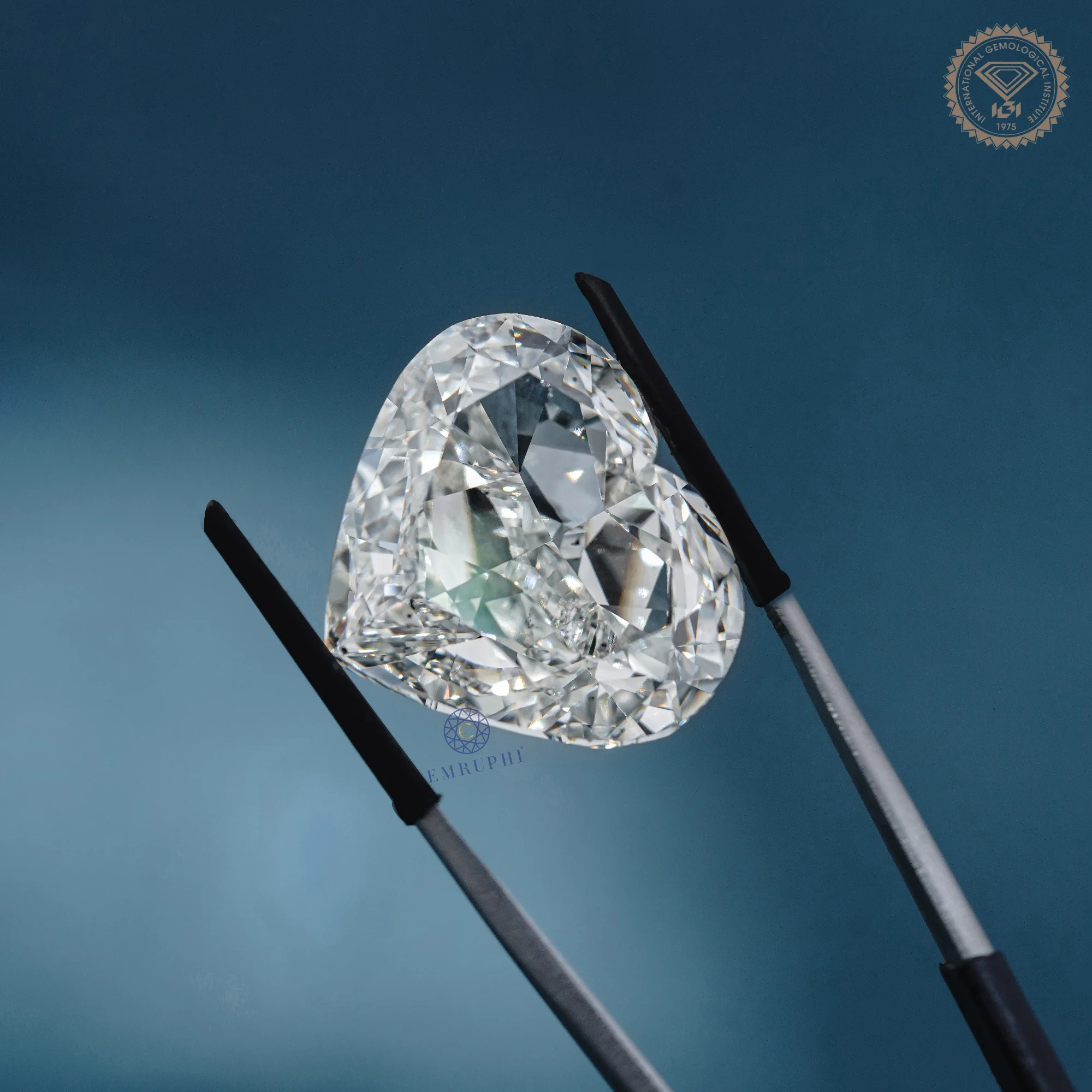 50.07 CT Heart Cut Lab Grown Diamond, Loose Heart Shape Diamond, IGI Certified Large Diamond — view 2