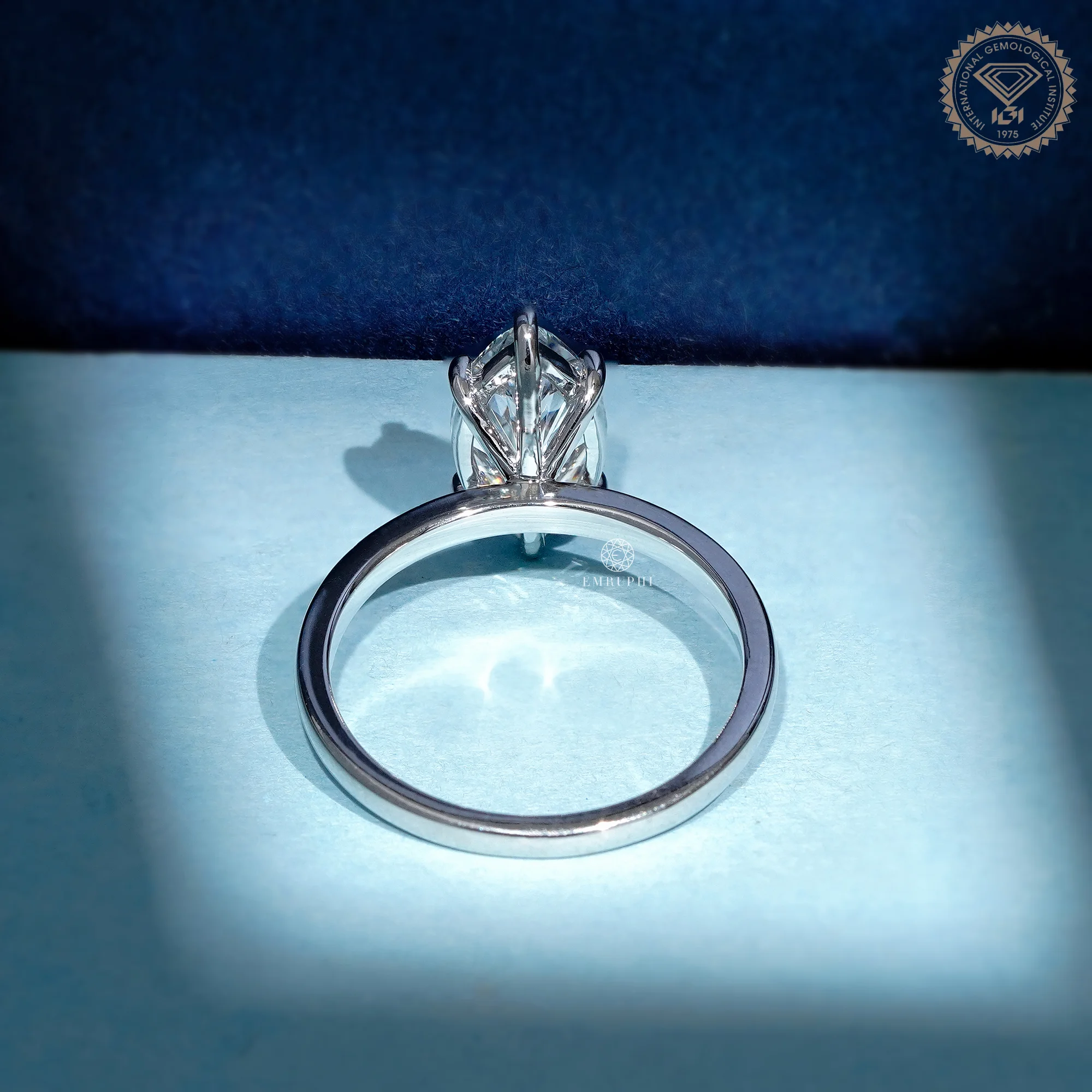 Marquise Lab Grown Diamond Engagement Ring 14K Gold, IGI Certified — view 4