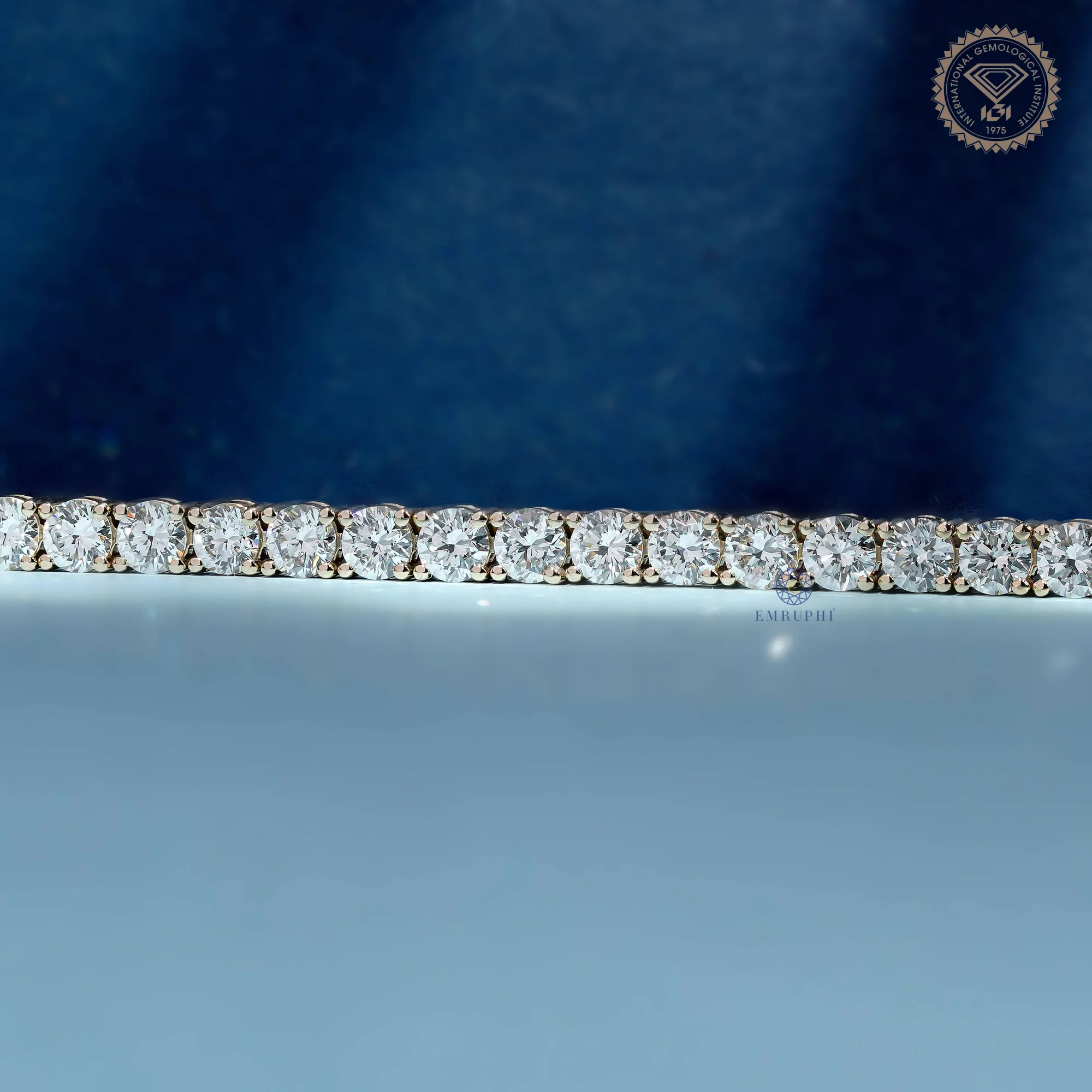 14K Solid Gold Lab Grown Diamond Tennis Bracelet, Round Brilliant DEF VS Clarity — view 4