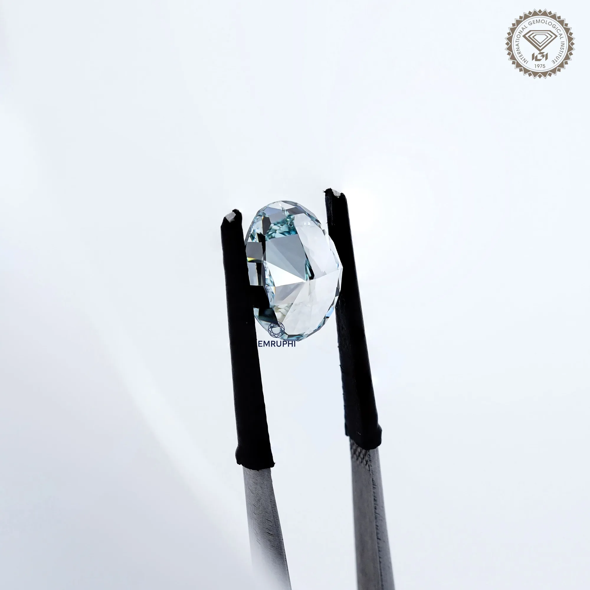 4.22 CT Oval Cut Antique Color Lab Grown Diamond — view 5