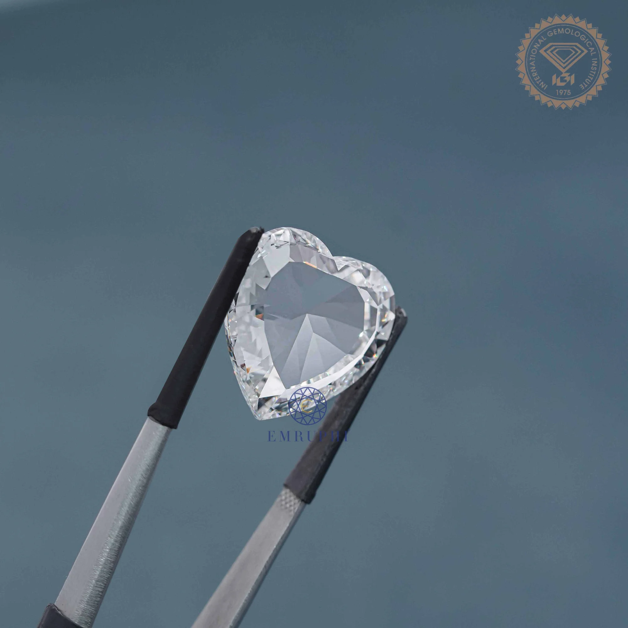 18 CT Heart Shape Rose Cut Loose Diamond, Rose Cut Lab Diamond For Jewelery — view 2