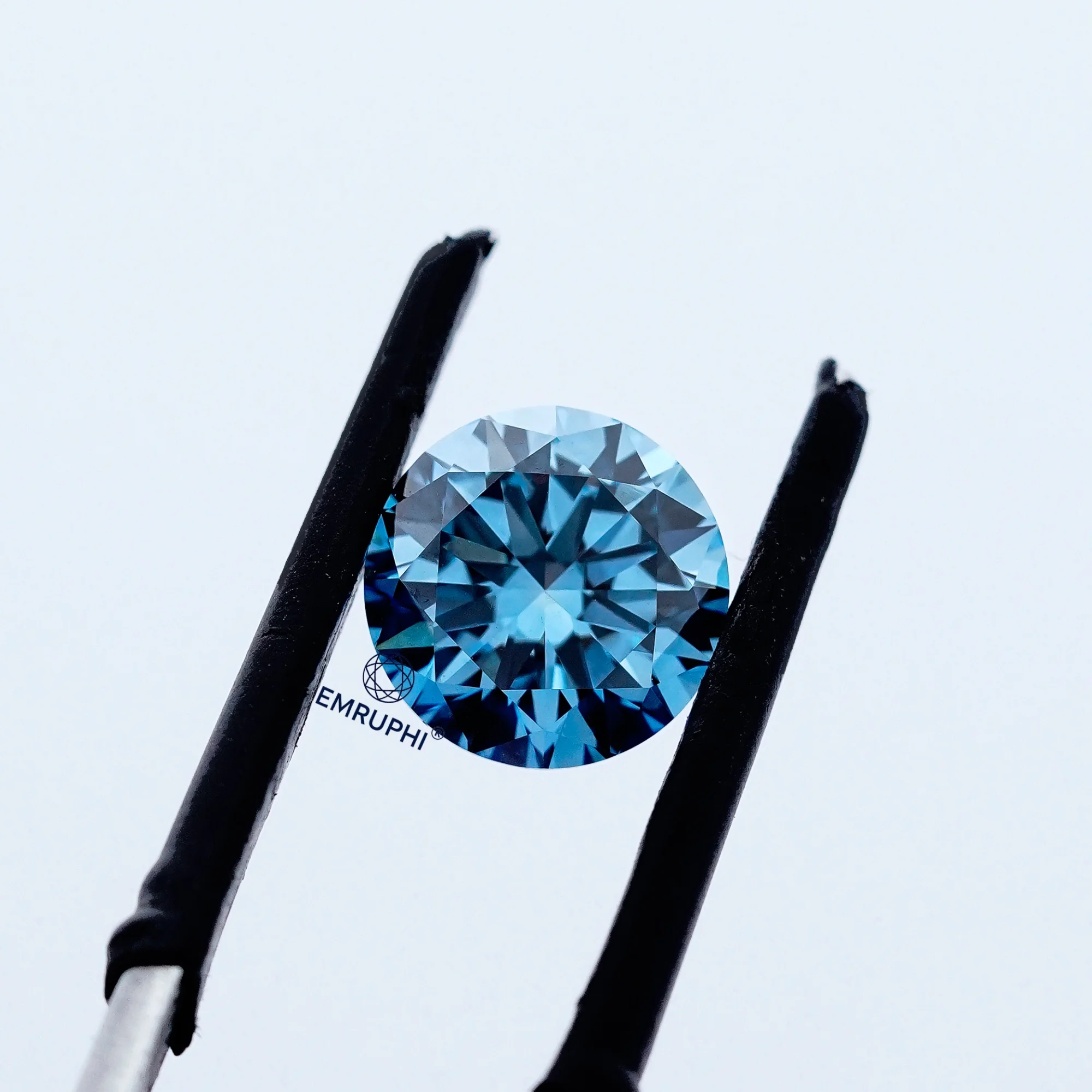 3.05 CT Round Cut Vivid Blue Old Mine Diamond, Loose Blue Diamond