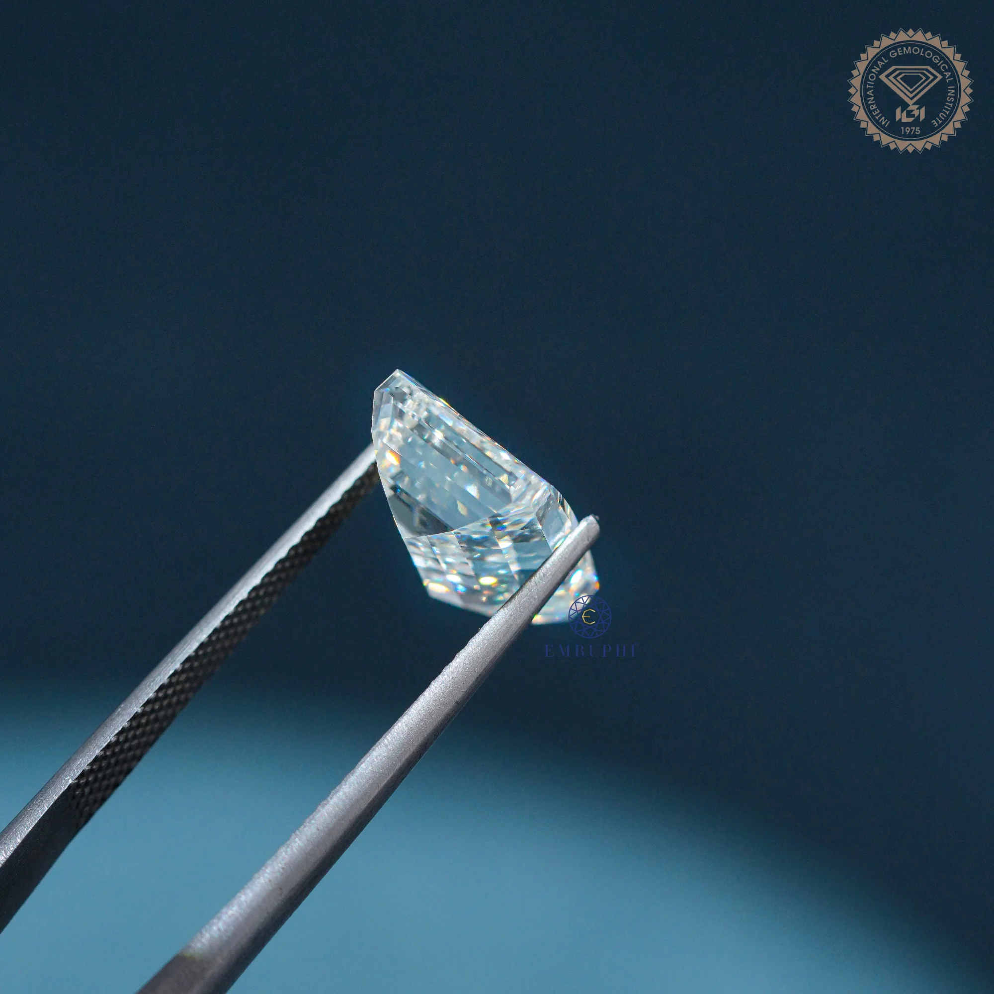 6 Ct Emerald Pixel Cut Loose Diamond, Emerald Cut Lab Grown Diamond — view 7