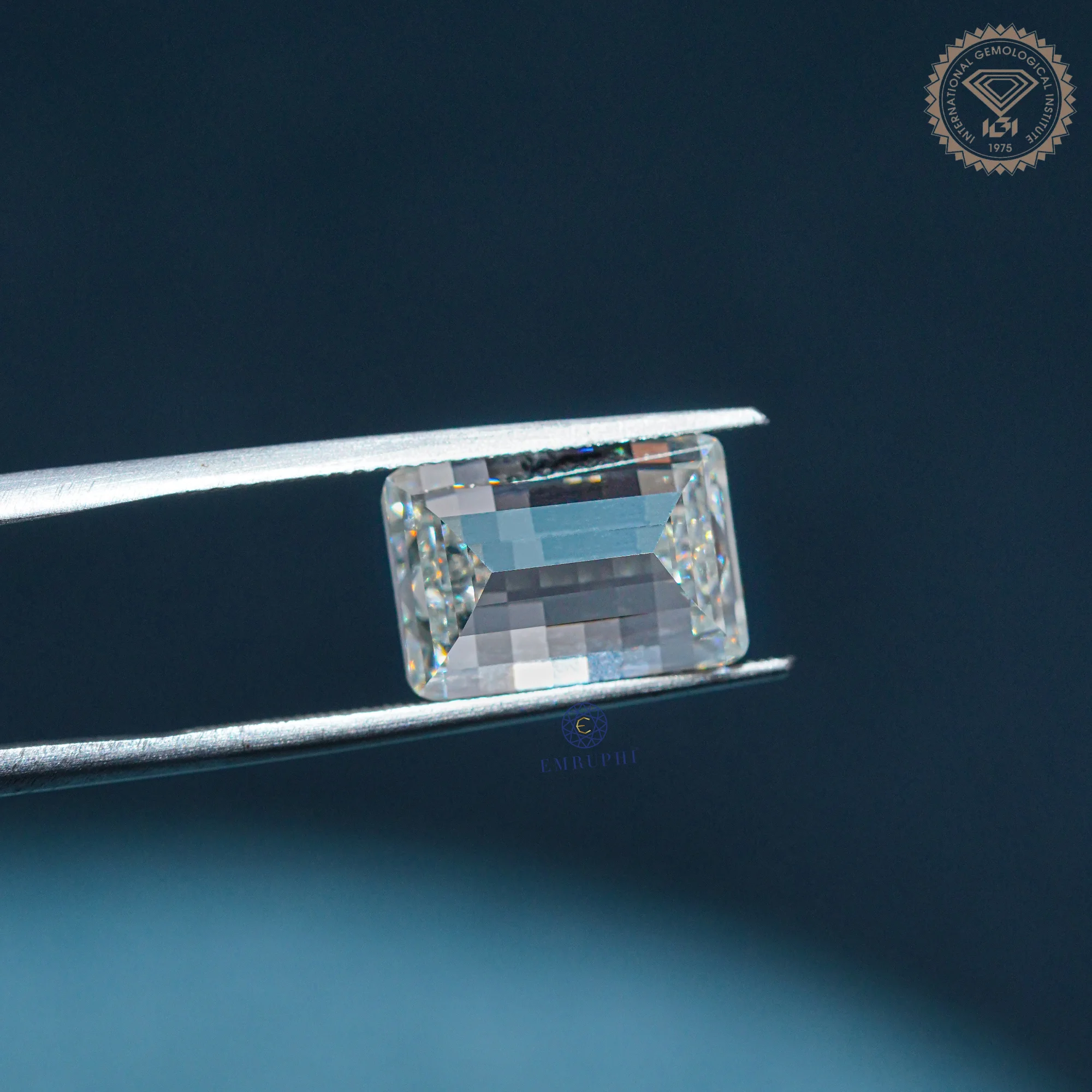 6 Ct Emerald Pixel Cut Loose Diamond, Emerald Cut Lab Grown Diamond — view 9