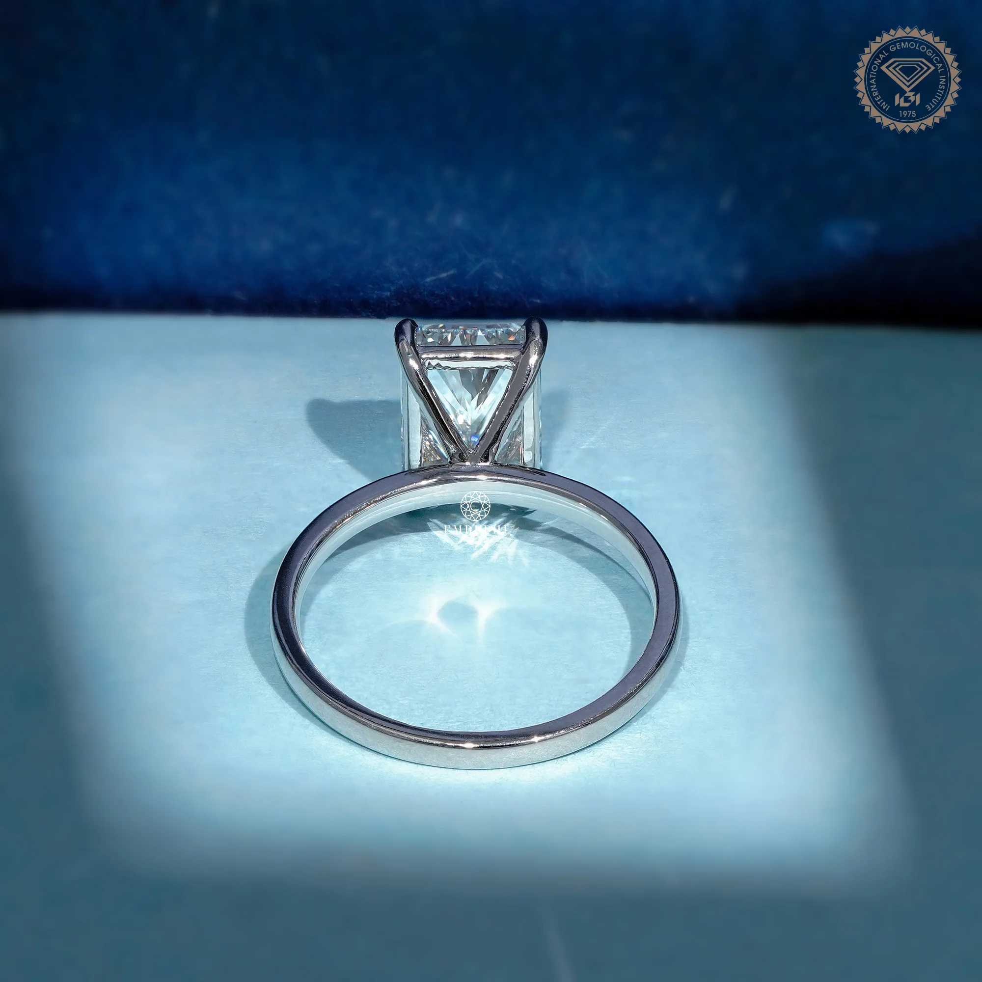2.5 CT Radiant Solitaire Lab Diamond Ring, IGI Certified Diamond Engagement Ring — view 4