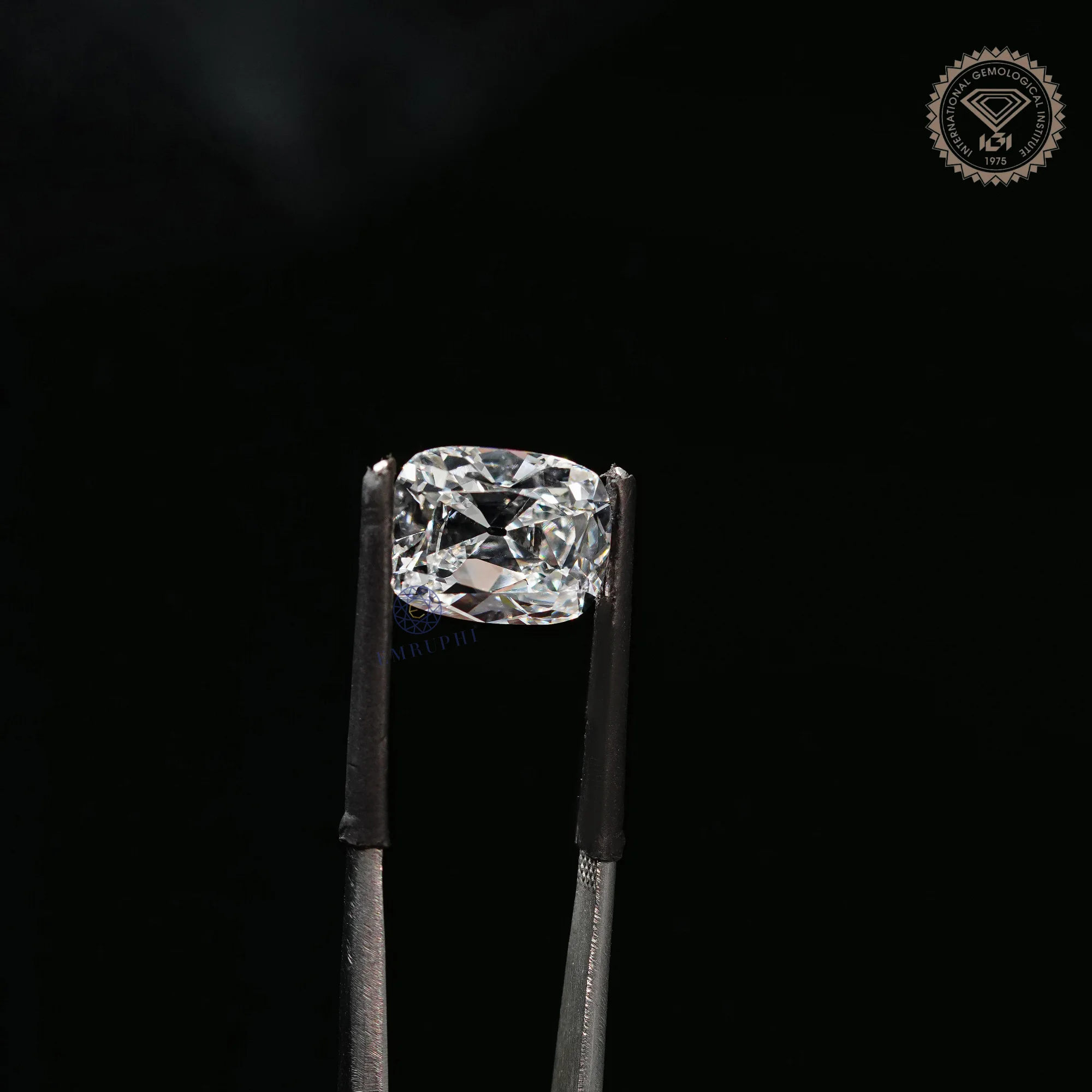 5 CT Cushion Old Mine Cur Lab Created Diamond, Certified Loose Diamond, Old Mine Loose Diamond — view 8