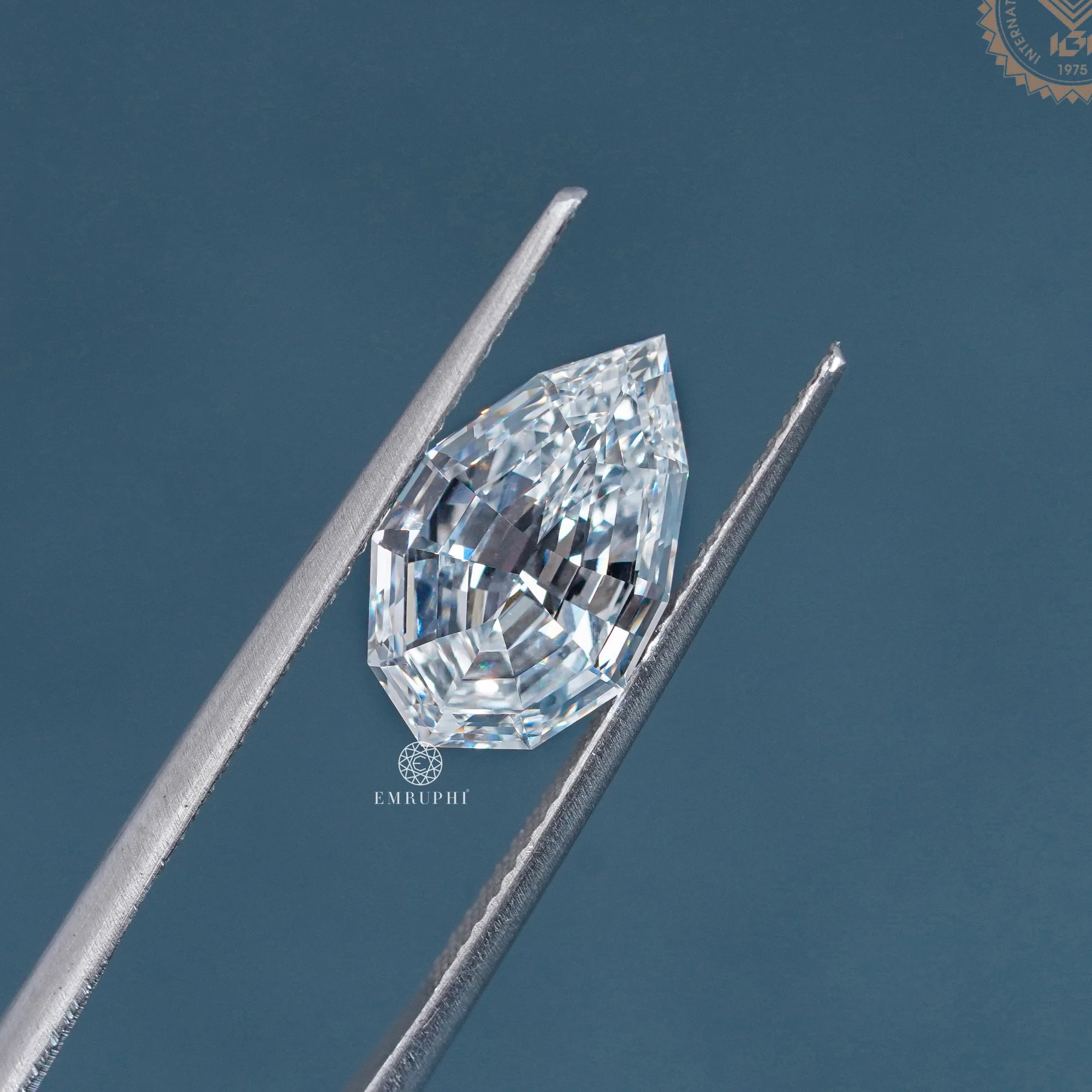 3.28 CT Pear Step Cut Lab Grown Diamond, Pear Shape Loose Diamond, Step Cut Lab Diamond