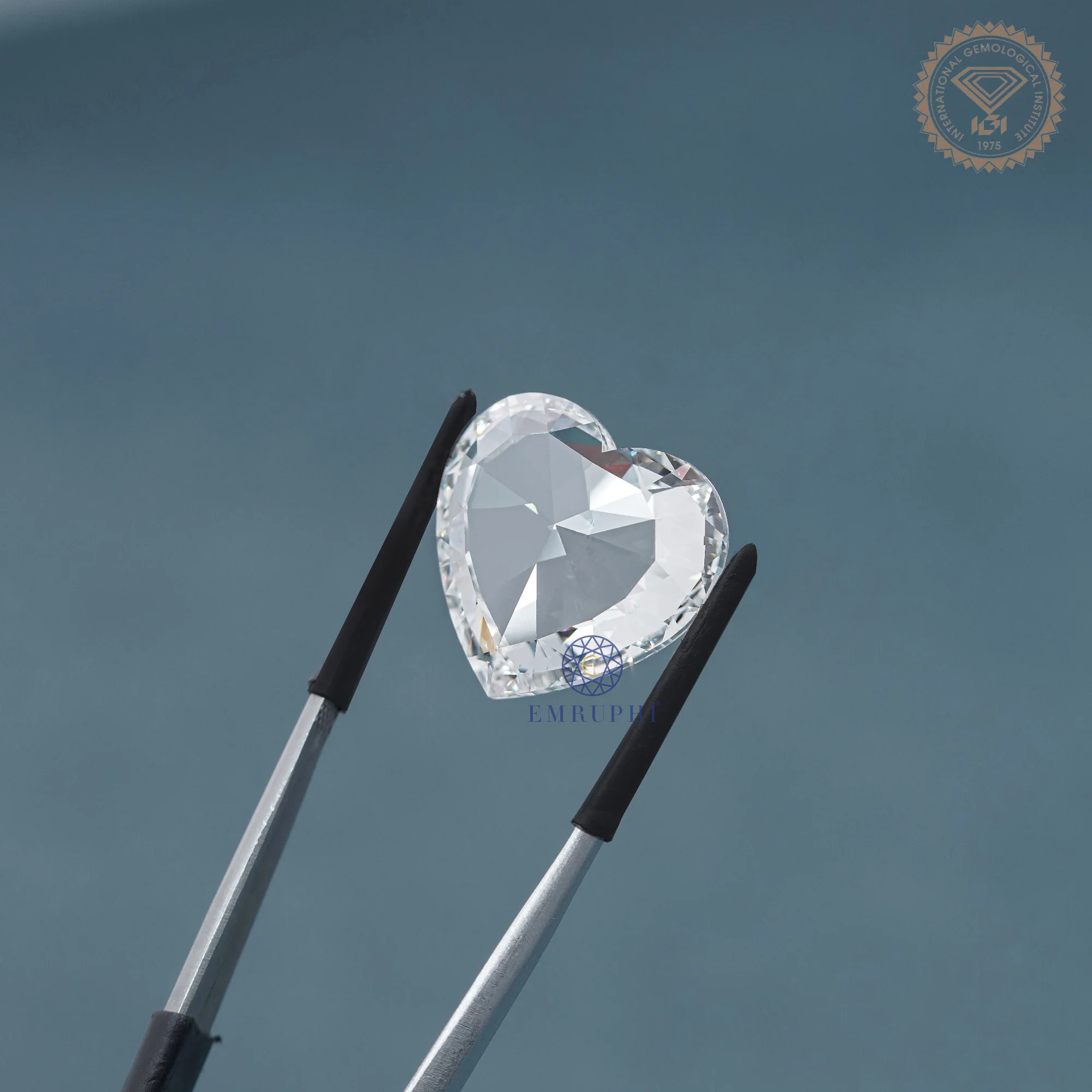 18 CT Heart Shape Rose Cut Loose Diamond, Rose Cut Lab Diamond For Jewelery — view 3
