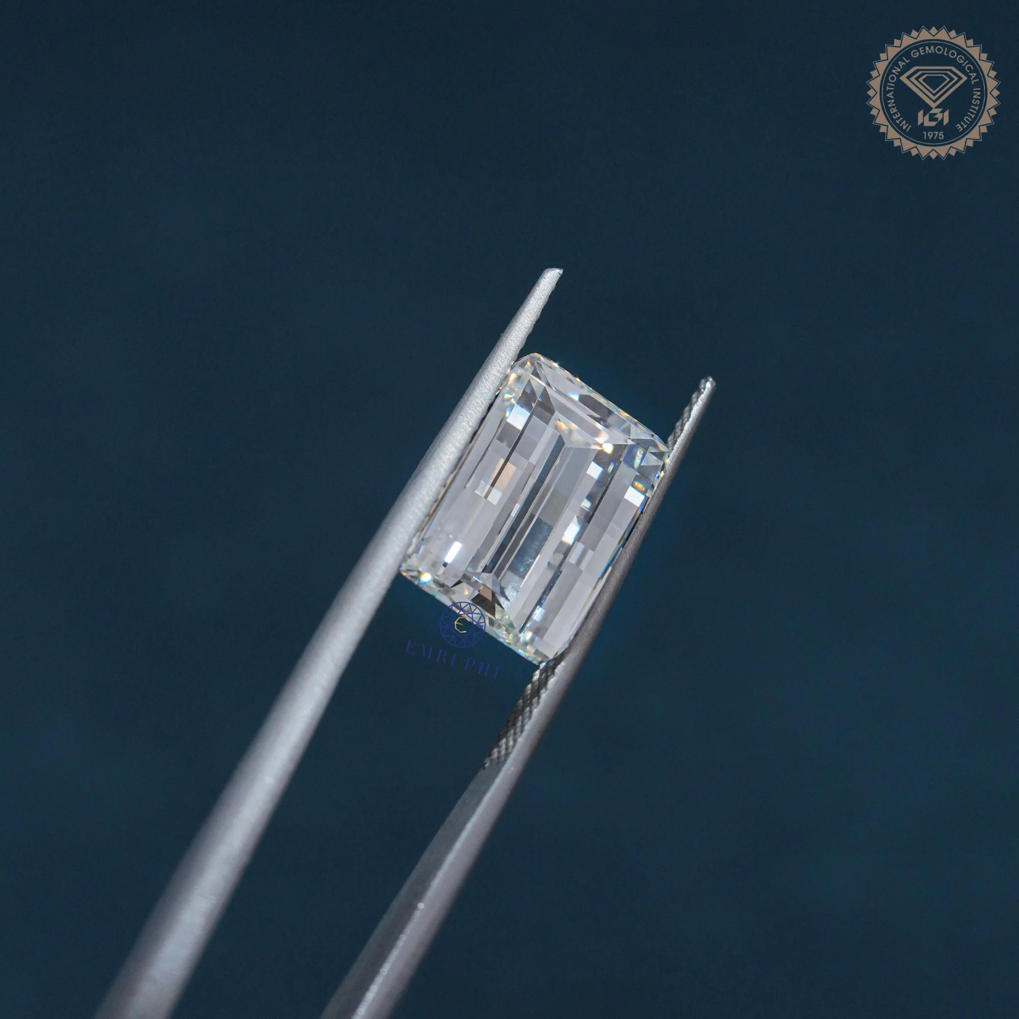 6 Ct Emerald Pixel Cut Loose Diamond, Emerald Cut Lab Grown Diamond — view 3