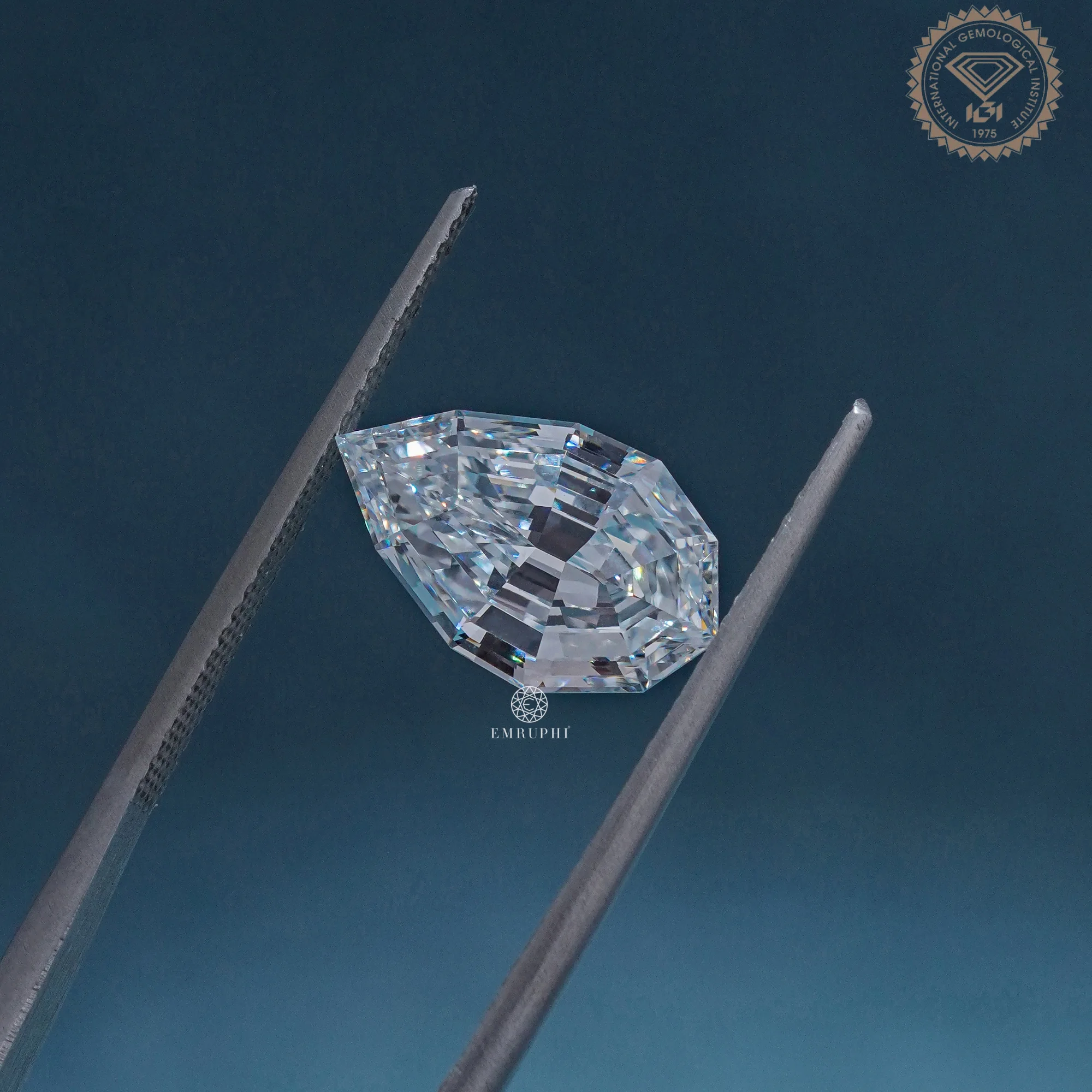 3.28 CT Pear Step Cut Lab Grown Diamond, Pear Shape Loose Diamond, Step Cut Lab Diamond — view 8