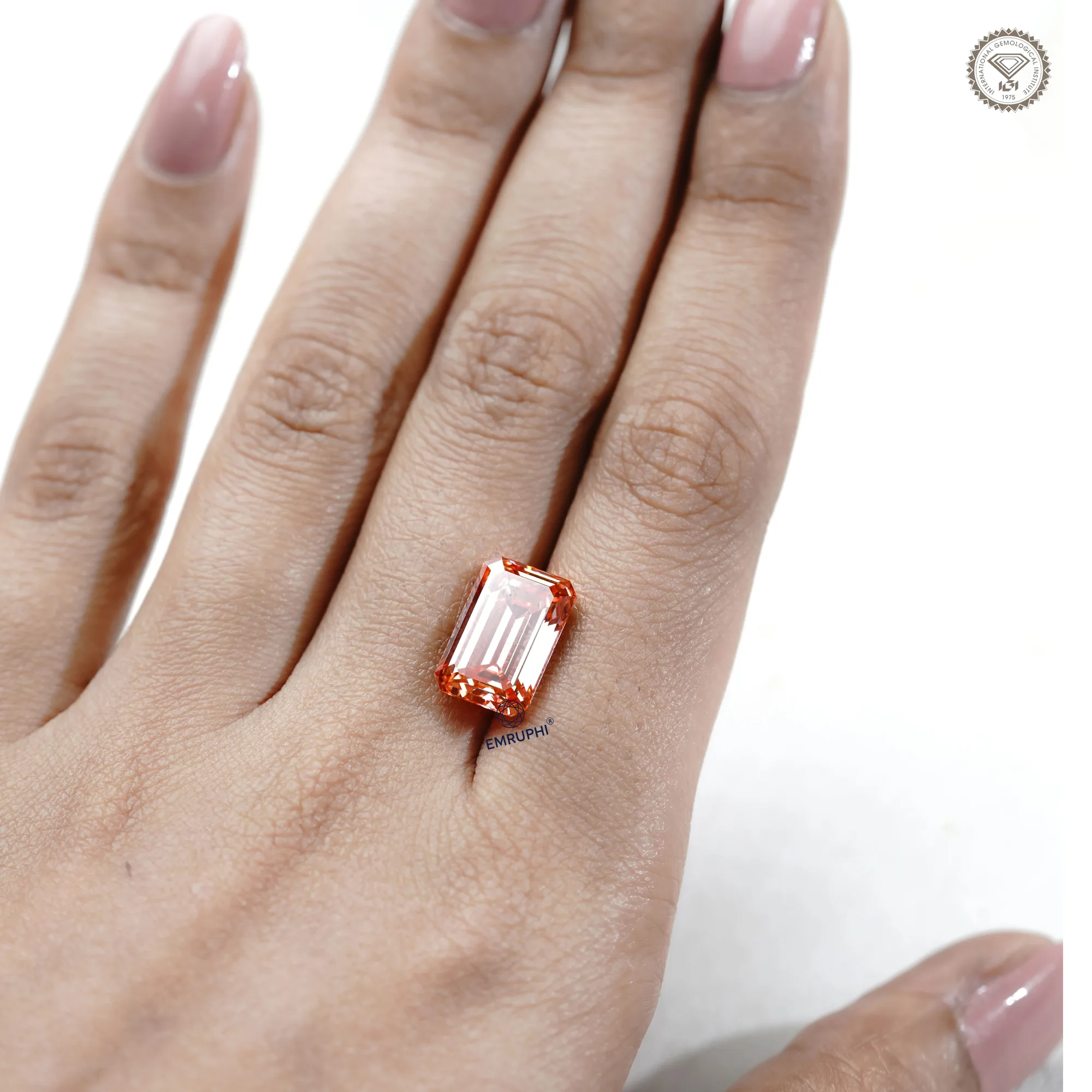 7.25 CT Emerald Cut Vivid Pink Lab Grown Diamond, Loose Fancy Diamond — view 3