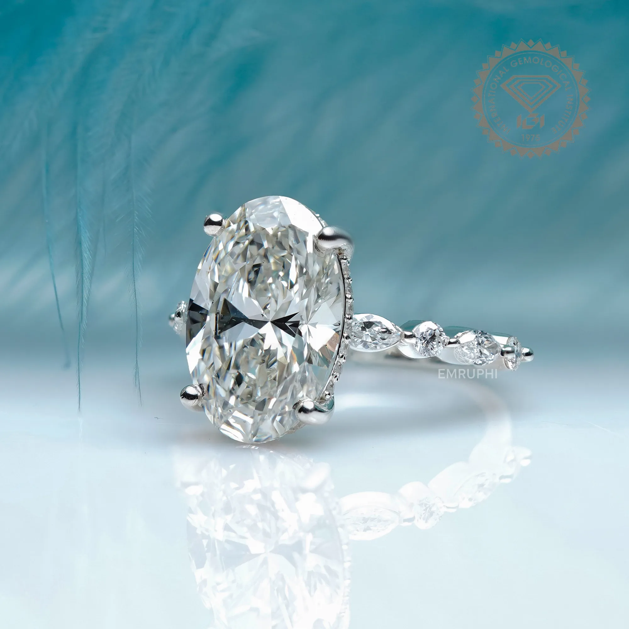 Brilliant Oval Cut Solitaire Engagement Ring, Oval Lab Diamond Anniversary Ring, Oval Proposal Ring for Her — view 2