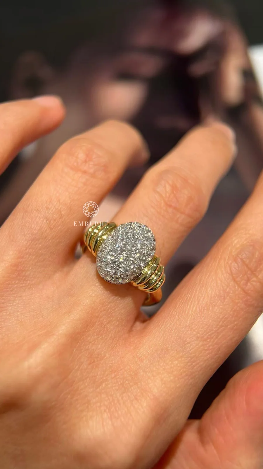 1.06 TCW Lab Grown Diamond Pave Dome Ring