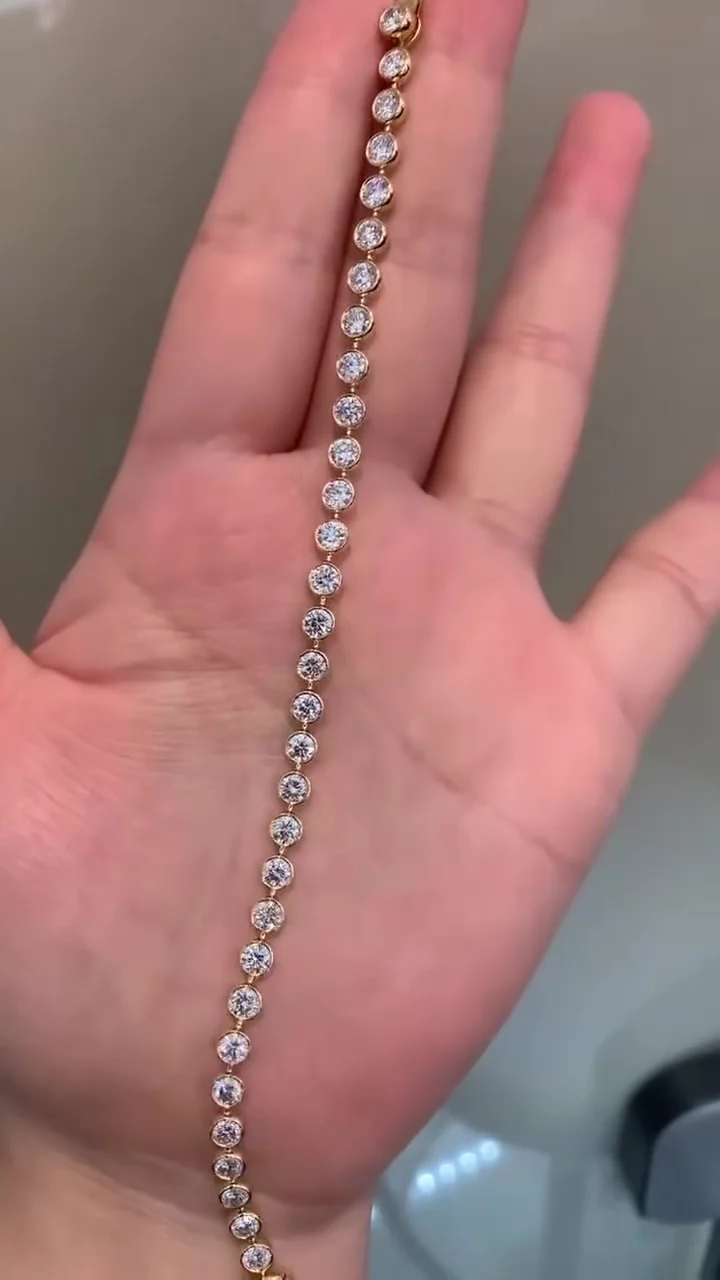 Round Diamond Tennis Bracelet, Lab Grown Diamond Bracelet